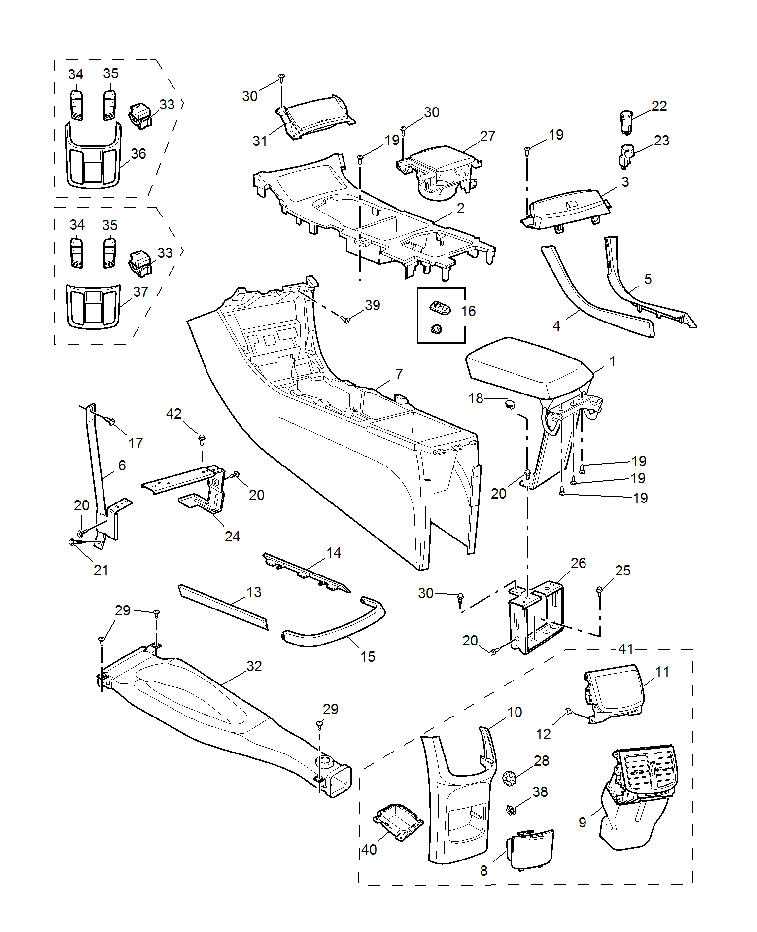 E413A022:CONSOLE TRIM