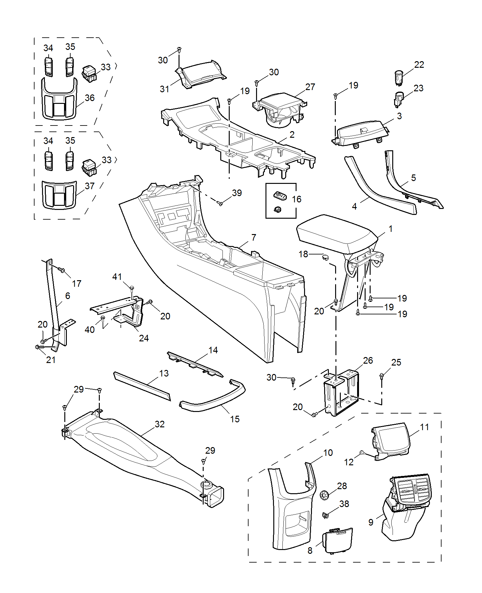 E413A023:CONSOLE TRIM