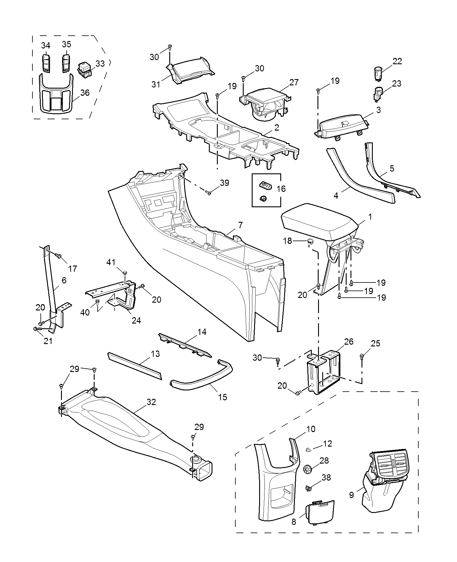 E413A025:CONSOLE TRIM