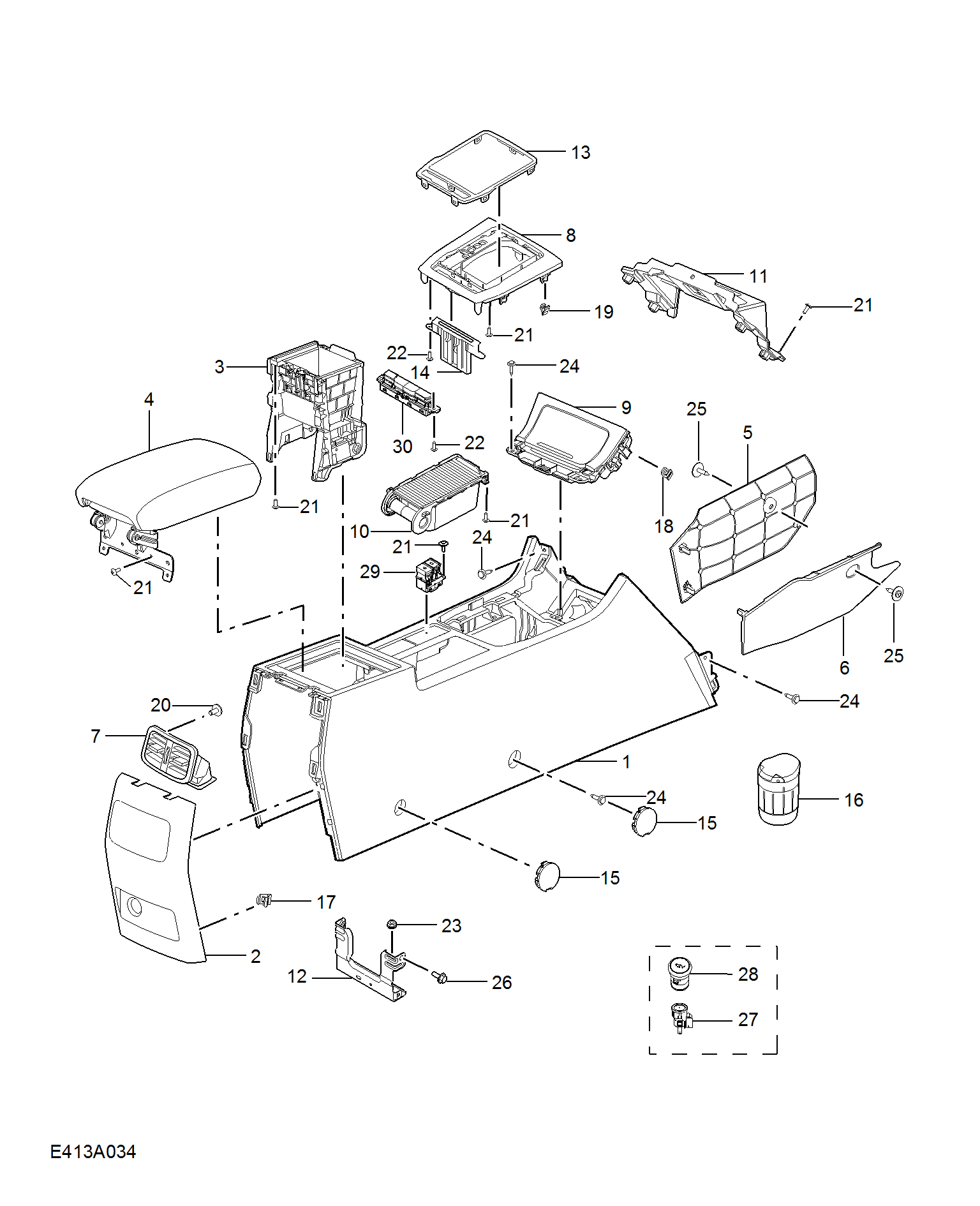 E413A034:CONSOLE TRIM