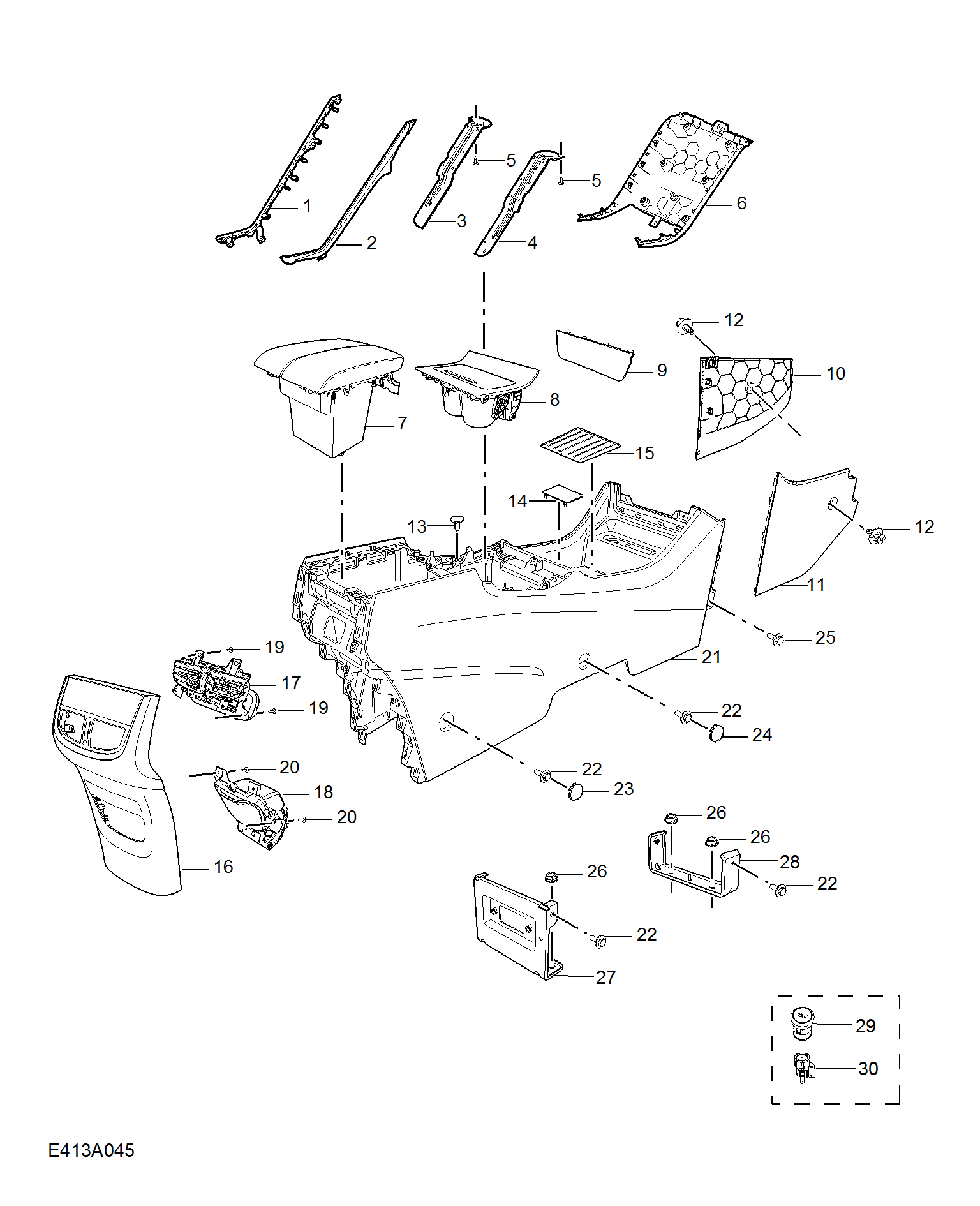 E413A045:CONSOLE TRIM