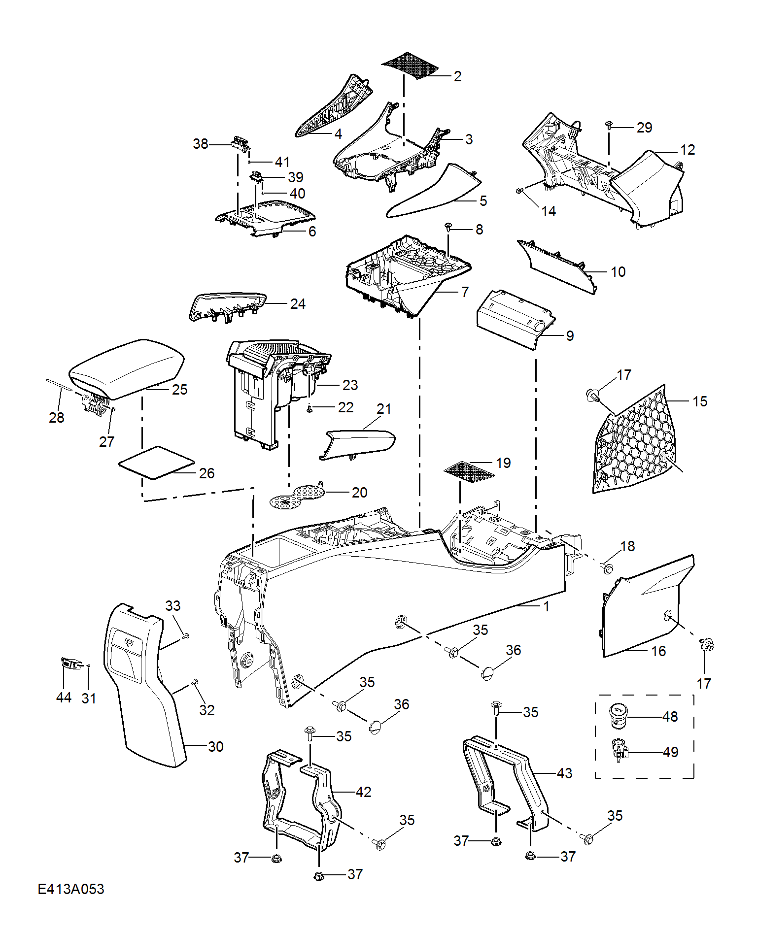 E413A053:CONSOLE TRIM(RHD)