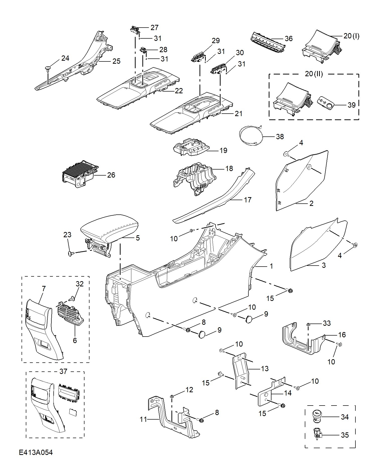 E413A054:CONSOLE TRIM