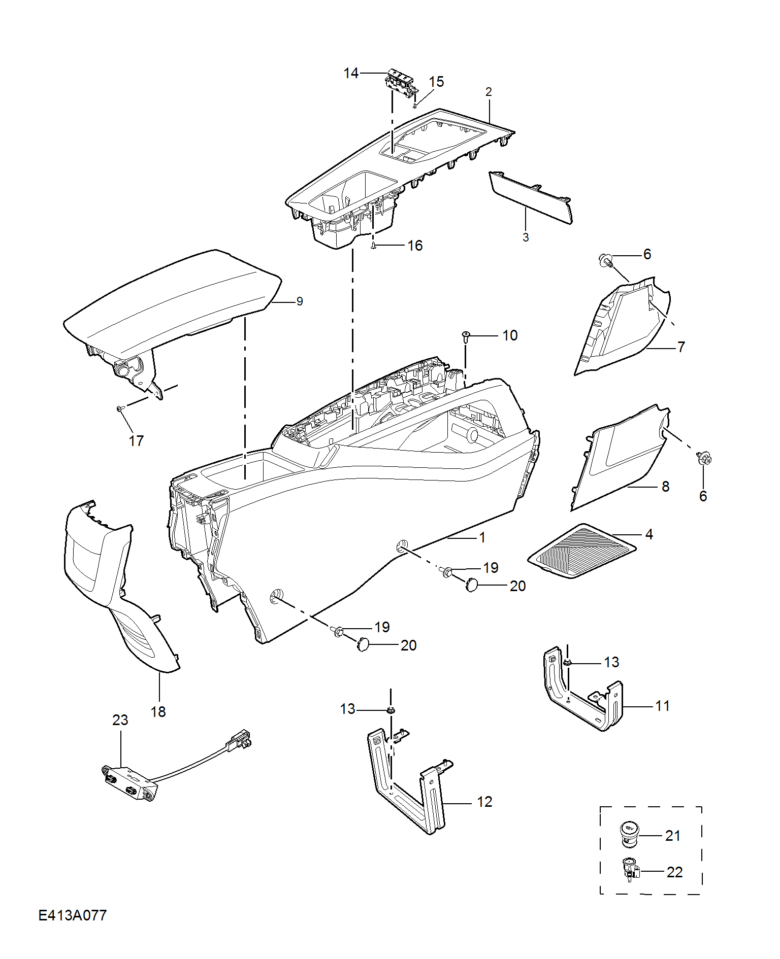 E413A077:CONSOLE TRIM