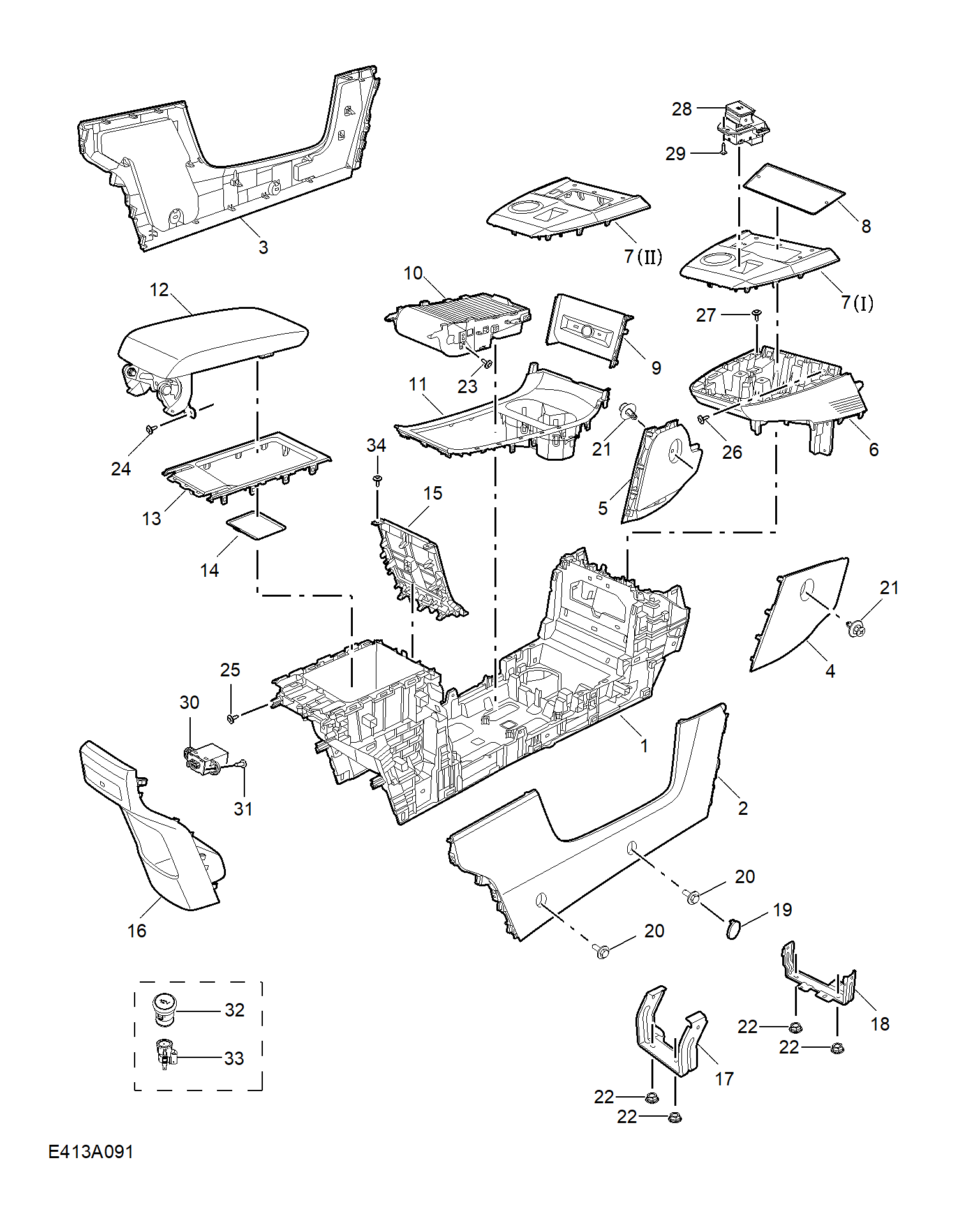 E413A091:CONSOLE TRIM