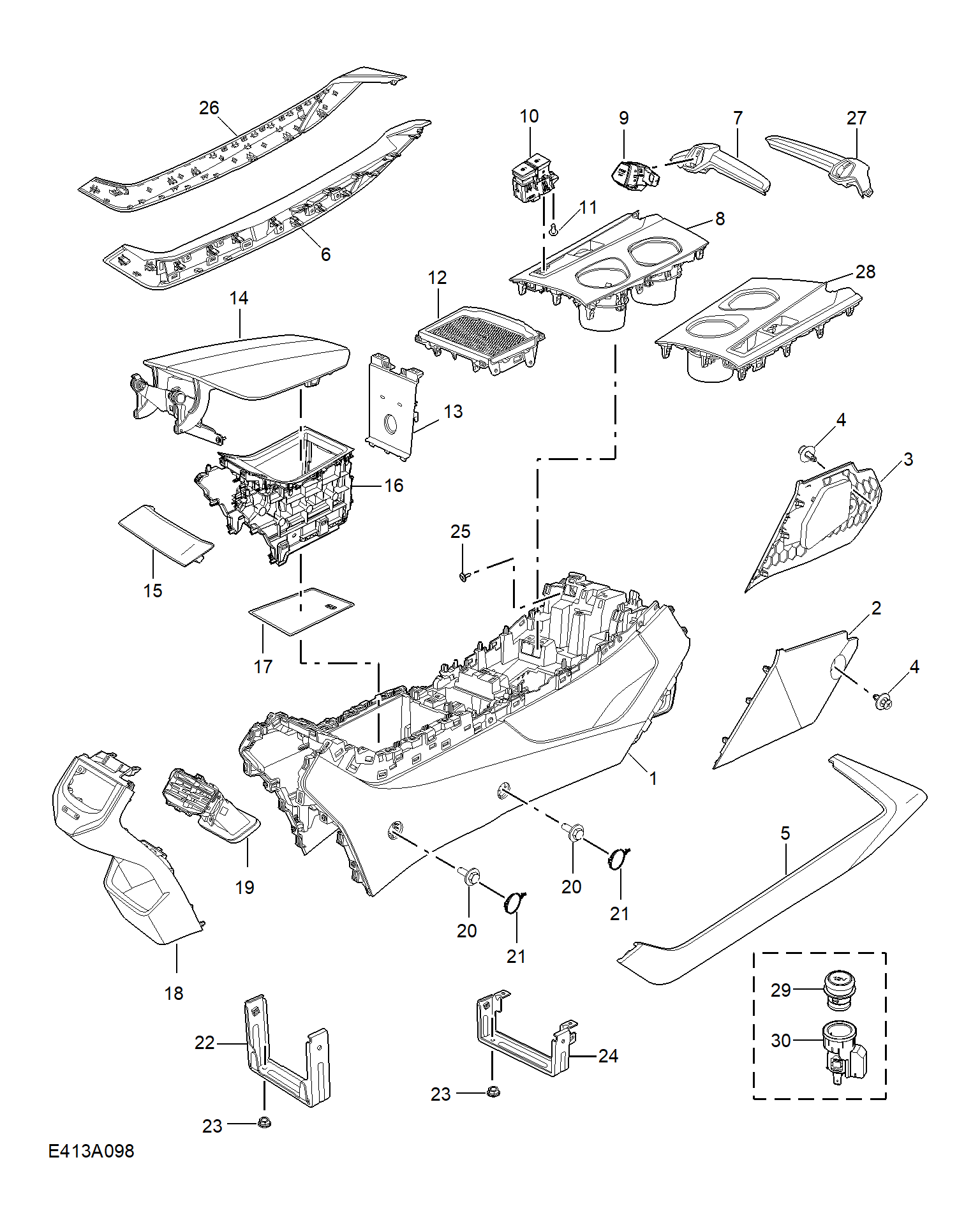 E413A098:CONSOLE TRIM