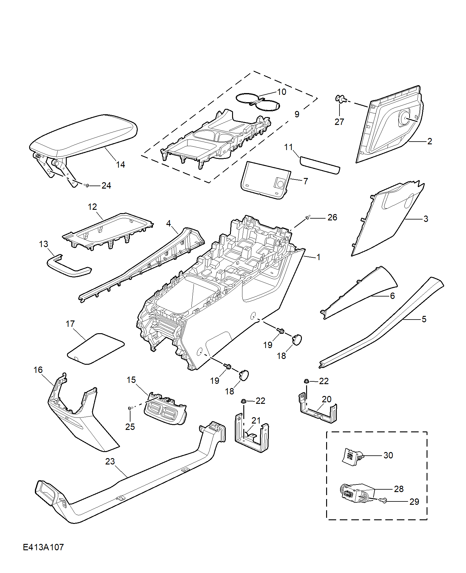 E413A107:CONSOLE TRIM