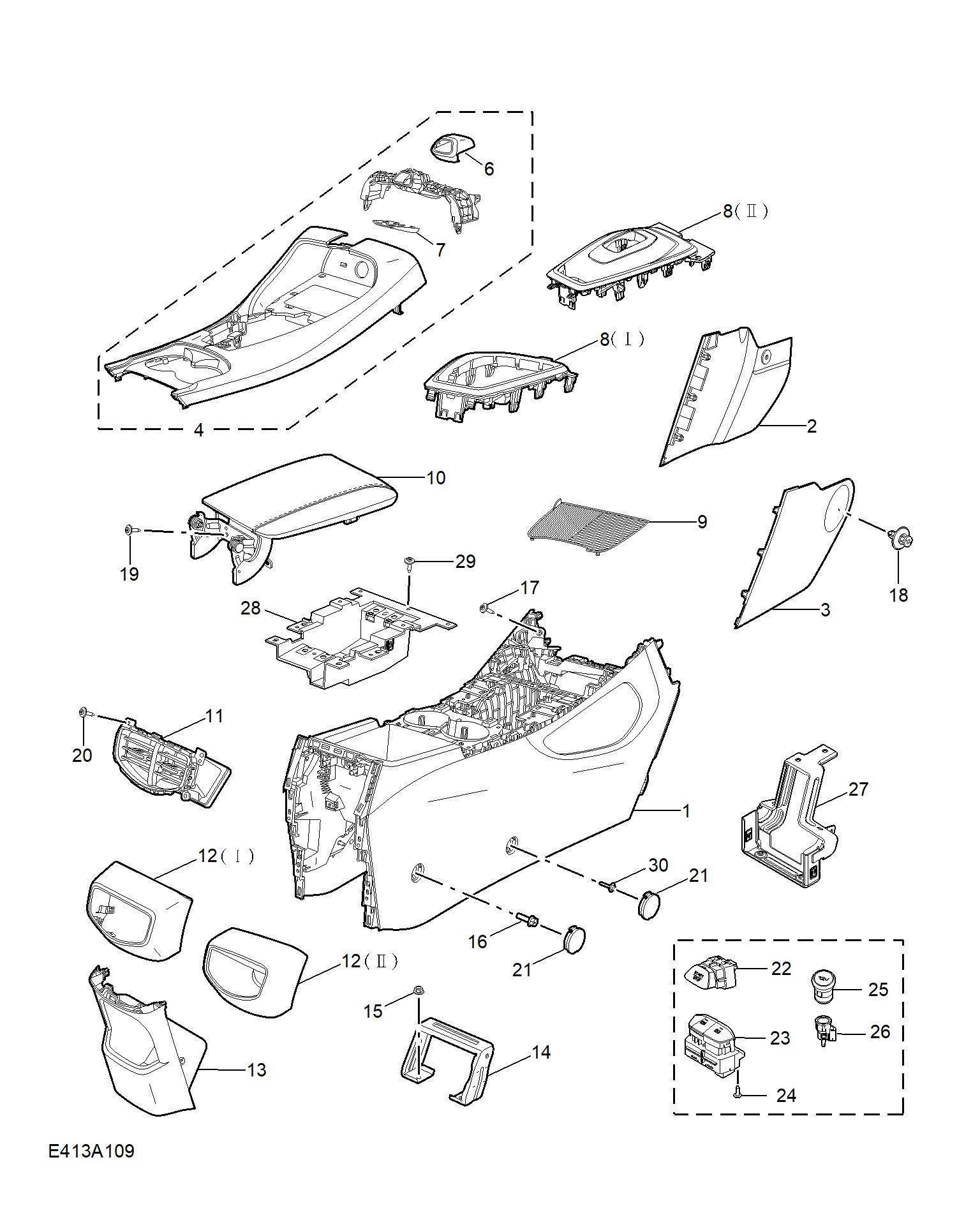 E413A109:CONSOLE TRIM