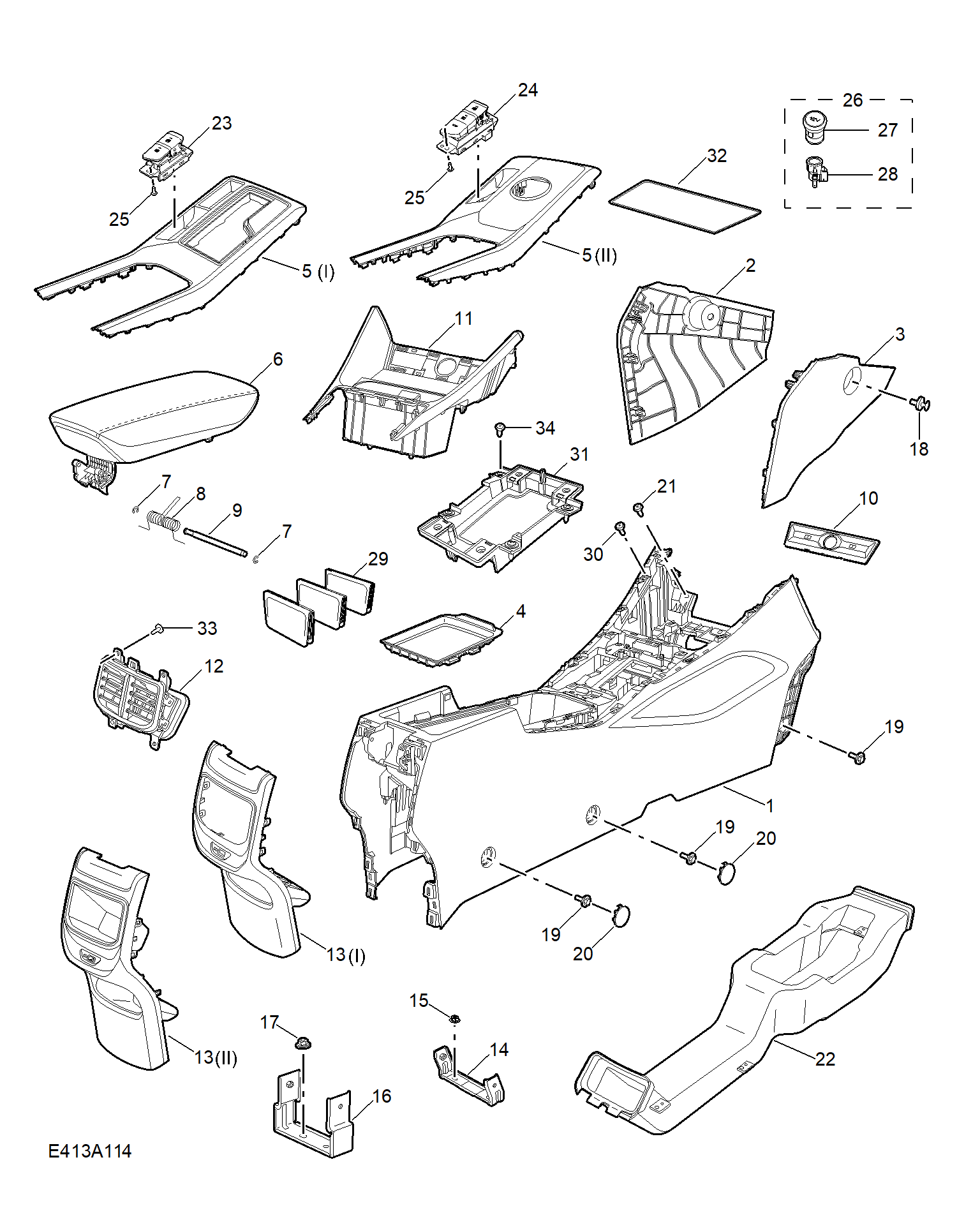E413A114:CONSOLE TRIM