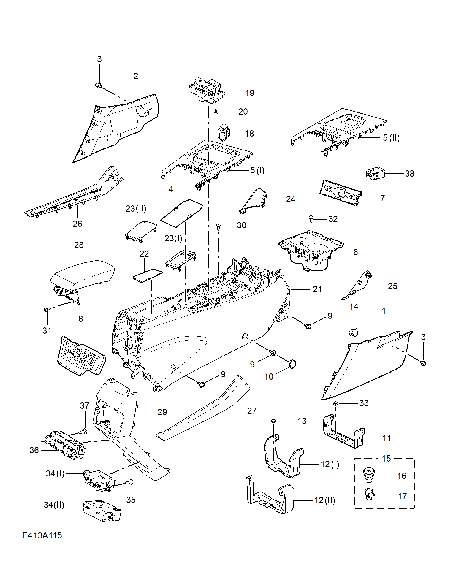 E413A115:CONSOLE TRIM
