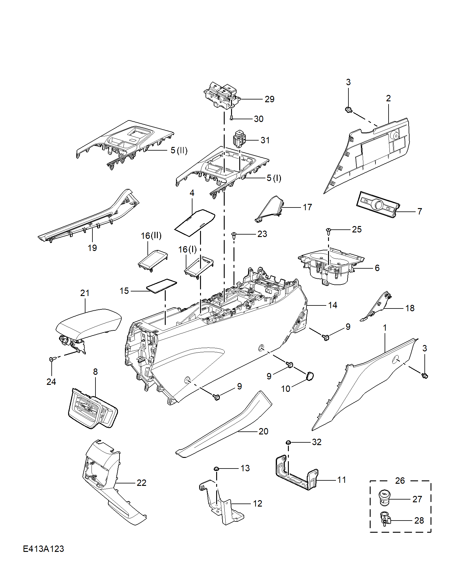 E413A123:CONSOLE TRIM