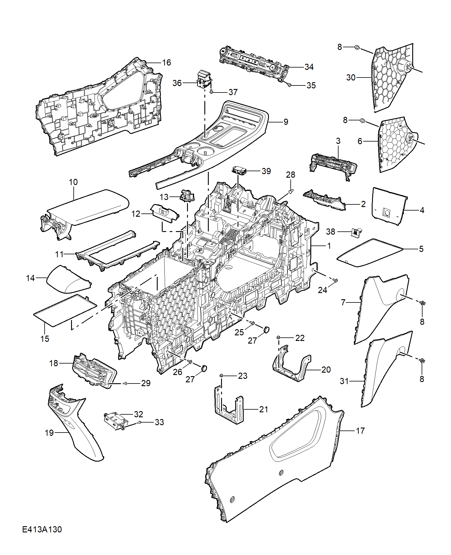 E413A130:CONSOLE TRIM