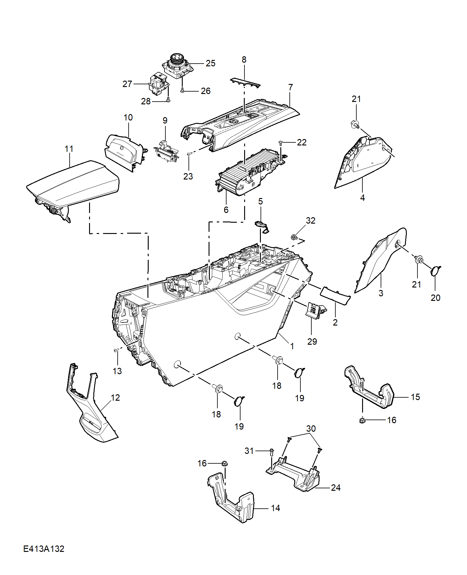 E413A132:CONSOLE TRIM