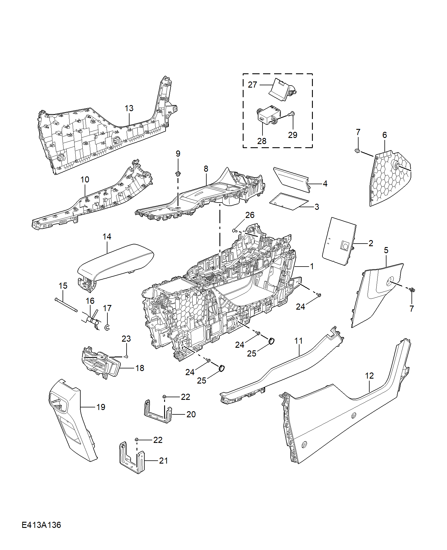 E413A136:CONSOLE TRIM