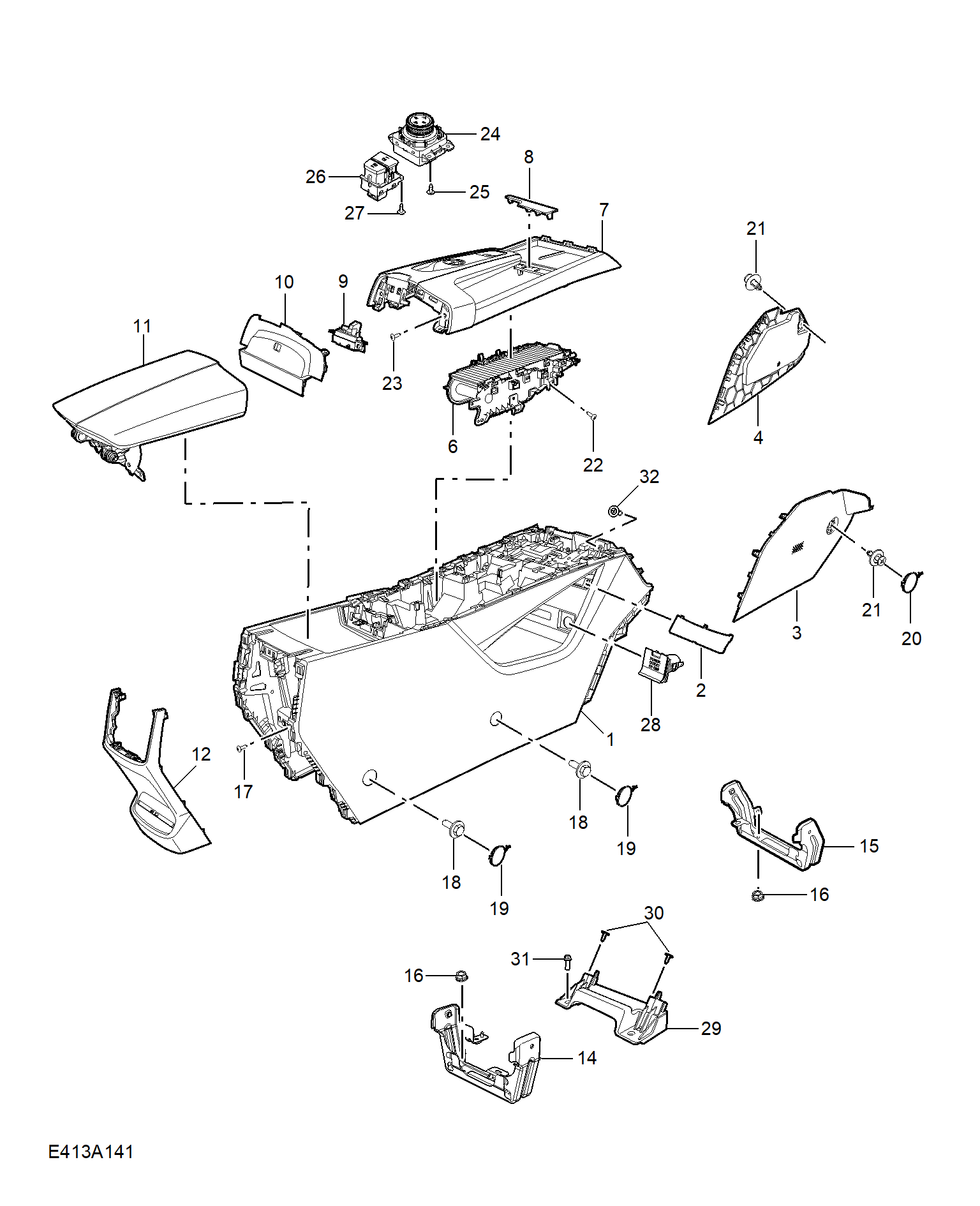 E413A141:CONSOLE TRIM