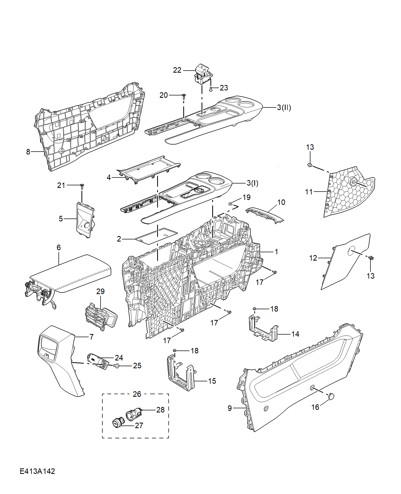 E413A142:CONSOLE TRIM