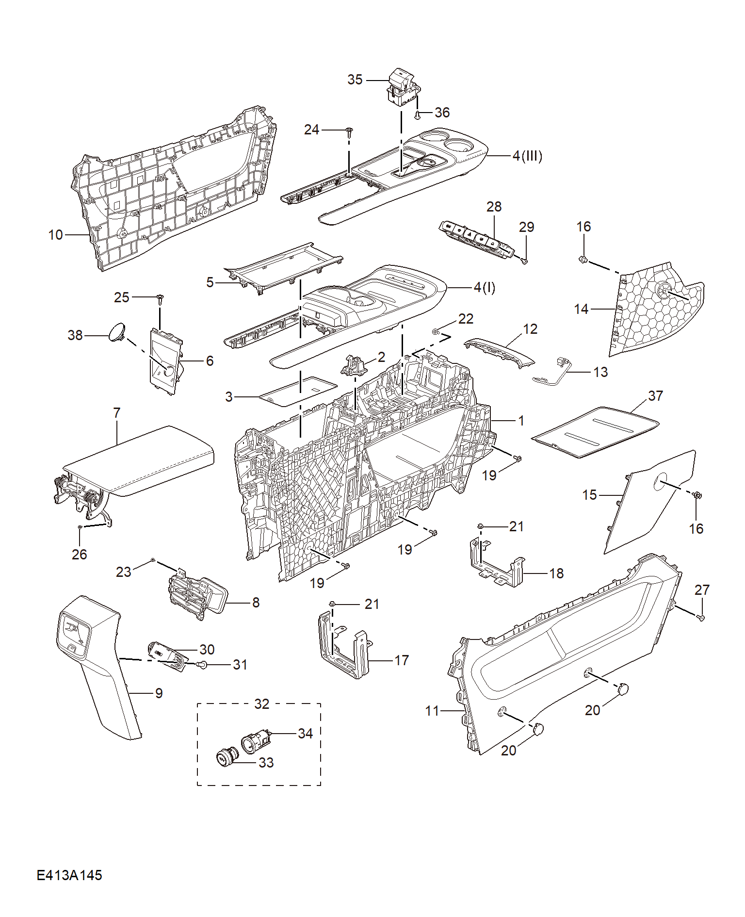 E413A145:CONSOLE TRIM