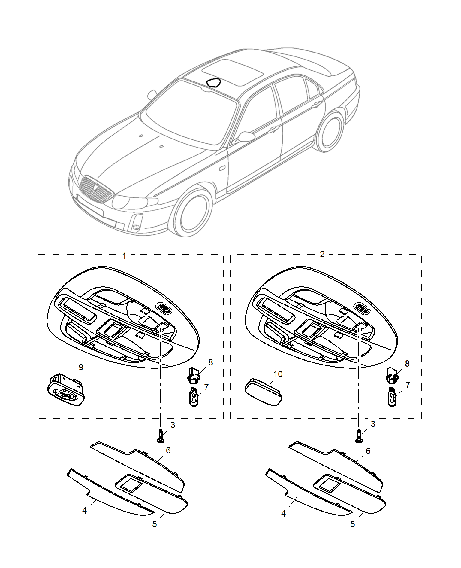 E441A013:FRONT INTERIOR COURTESY LAMP(-10MY)
