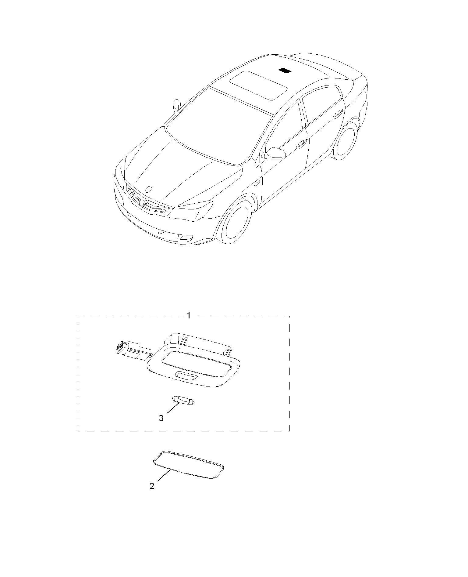 E441B012:REAR INTERIOR COURTESY LAMP(350&MG5)