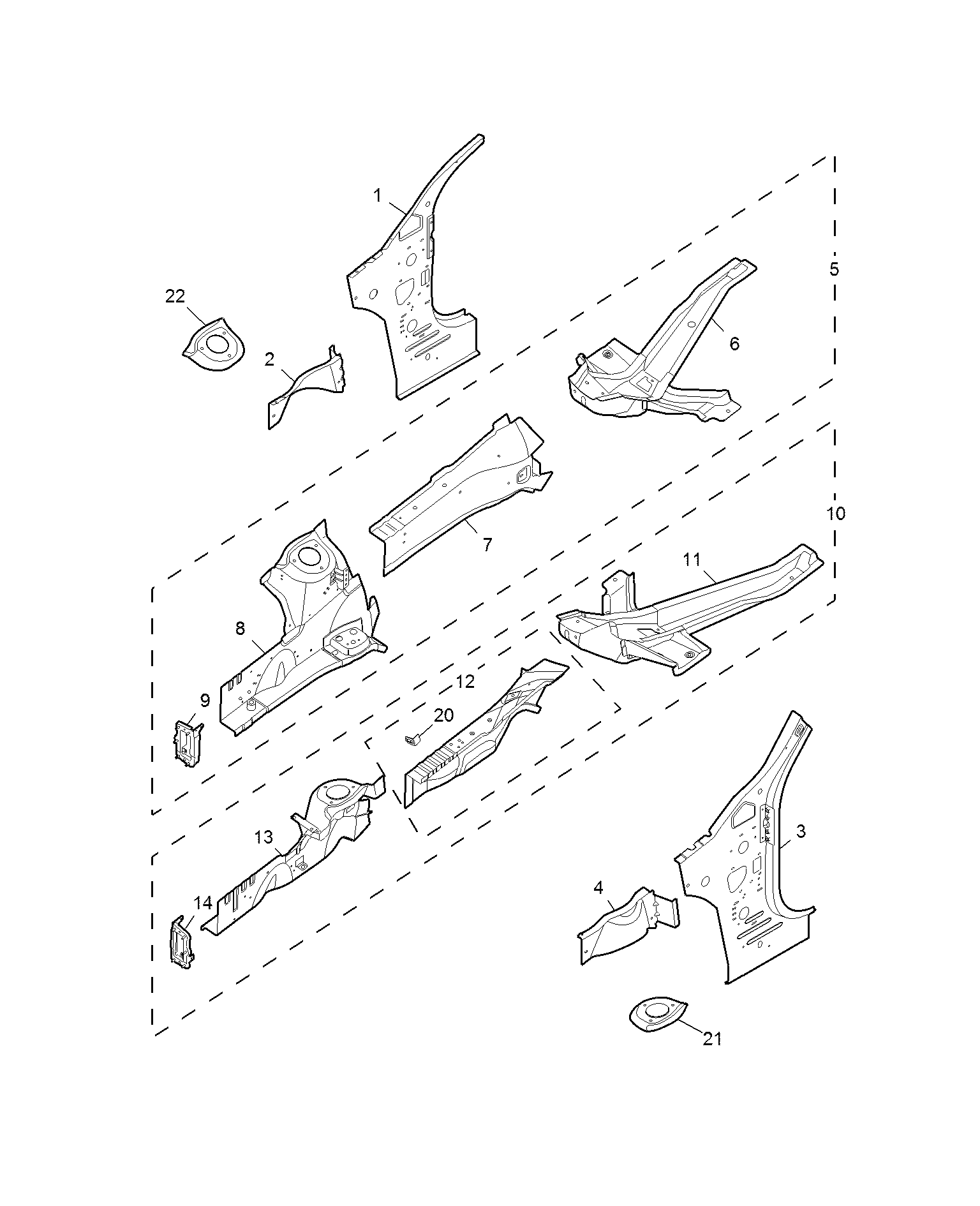 E511B001:SIDEMEMBER AND VALVANCE-FRONT