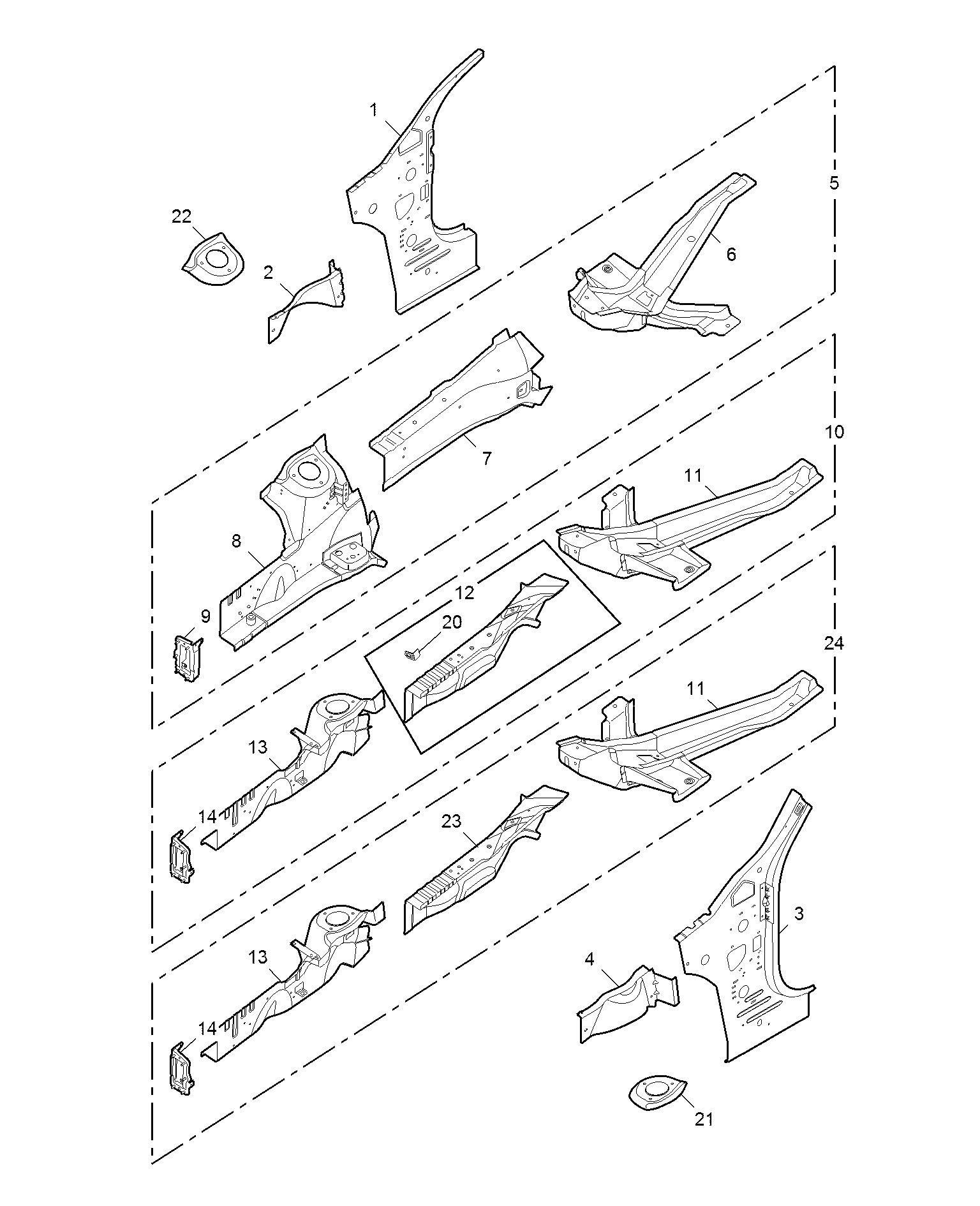 E511B002:SIDEMEMBER AND VALVANCE-FRONT