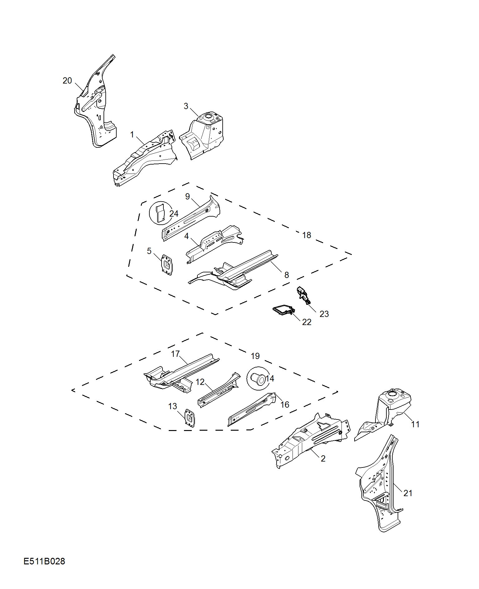 E511B028:SIDEMEMBER AND VALVANCE-FRONT