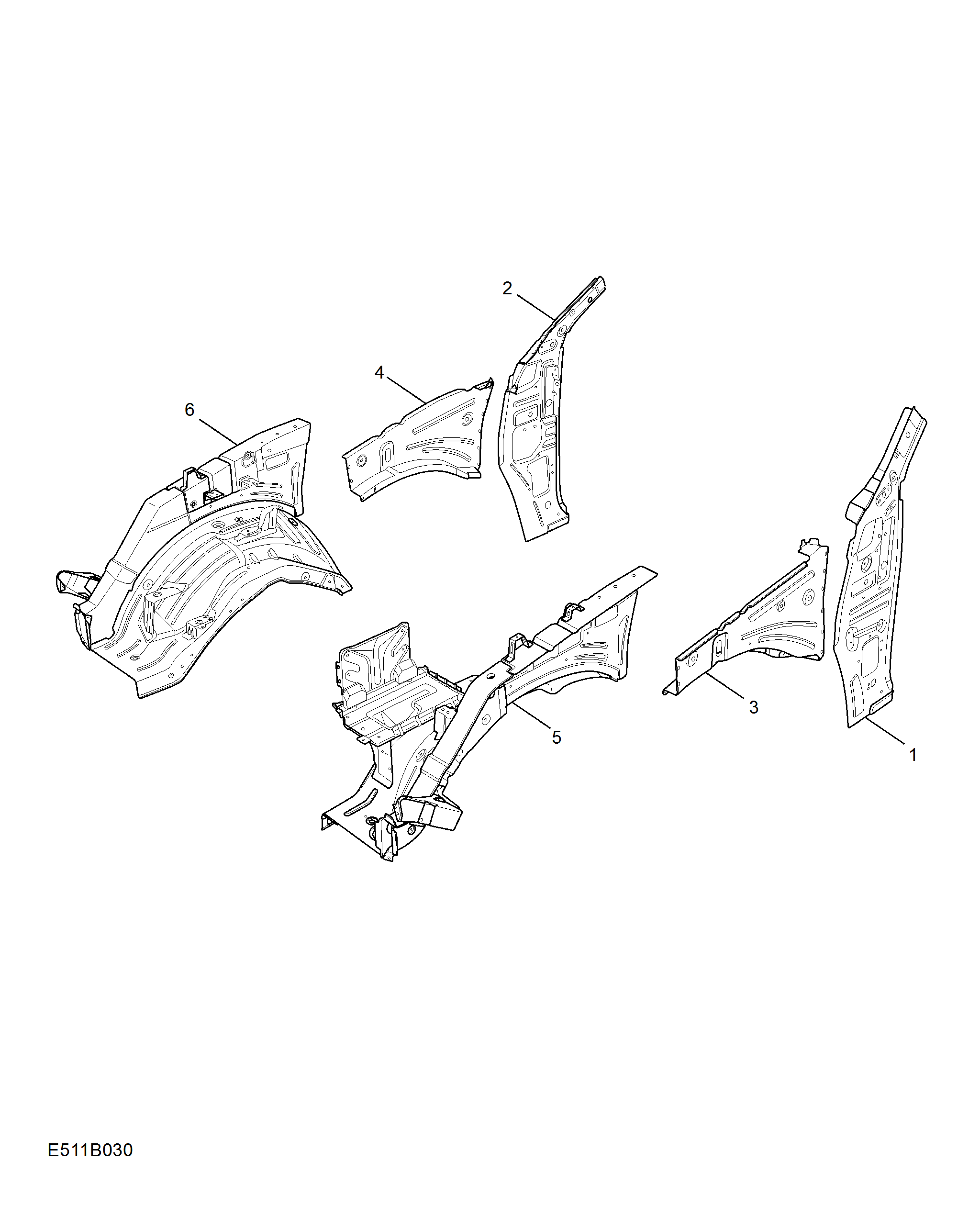 E511B030:SIDEMEMBER AND VALVANCE-FRONT