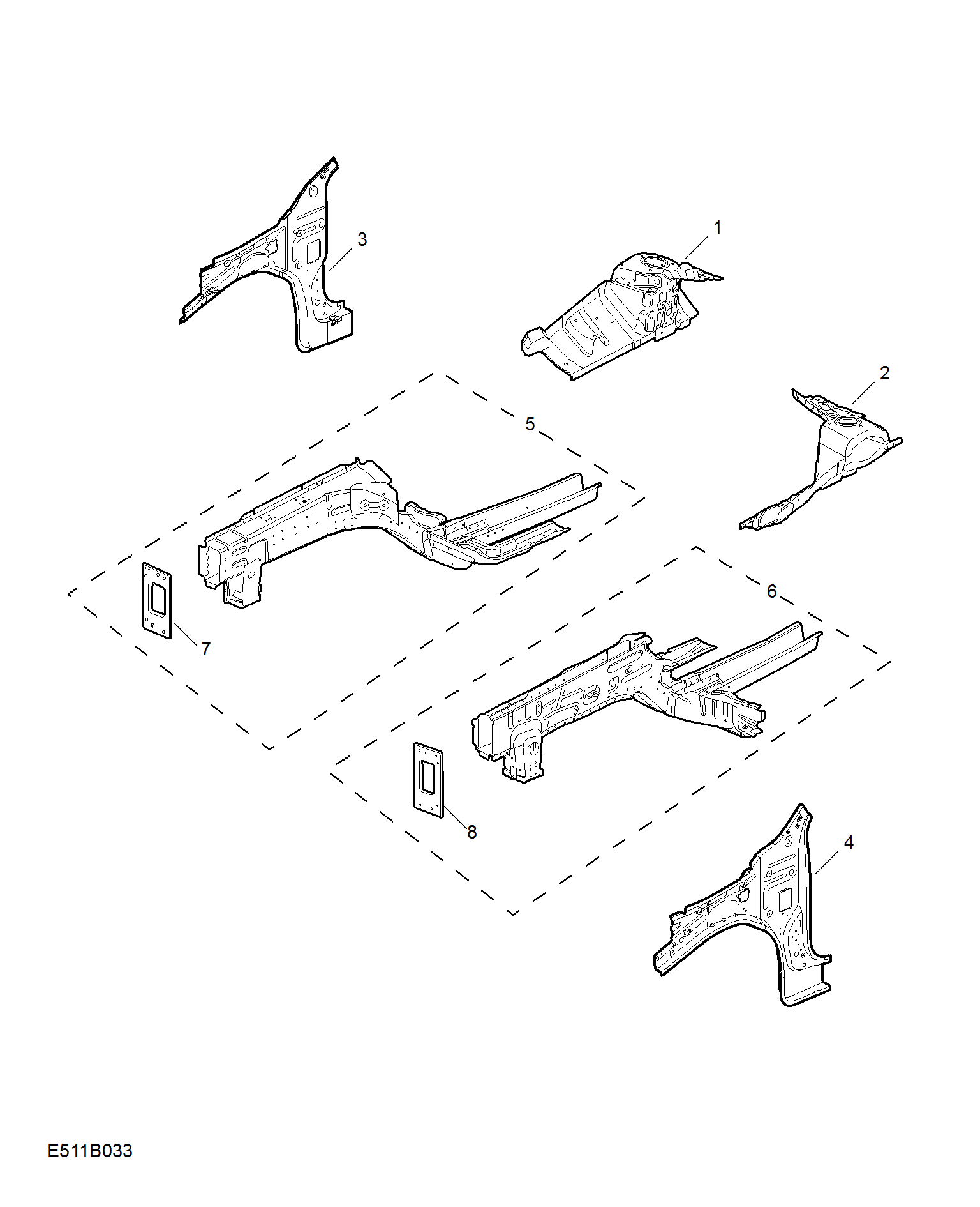 E511B033:SIDEMEMBER AND VALVANCE-FRONT