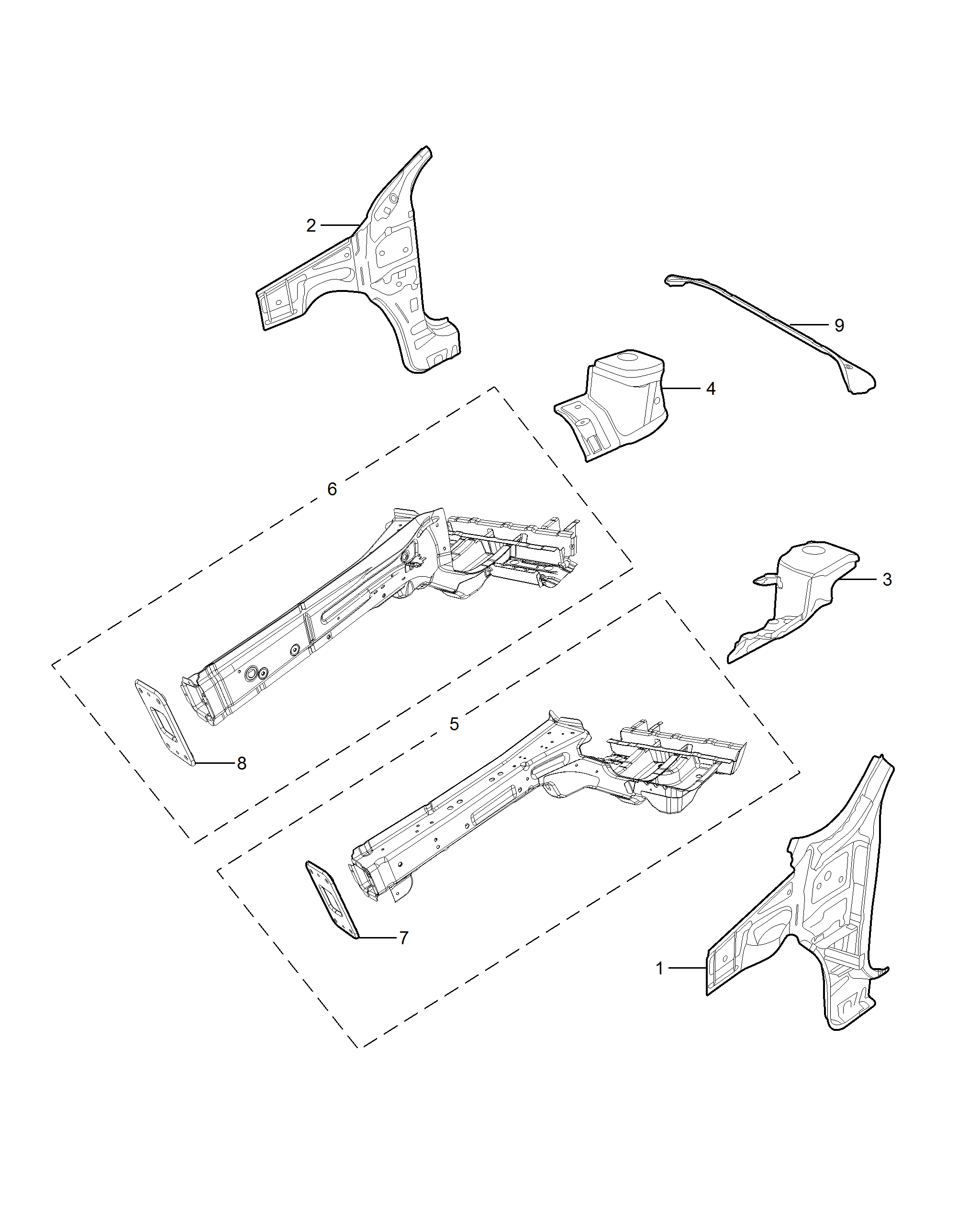 E511B034:SIDEMEMBER AND VALVANCE-FRONT
