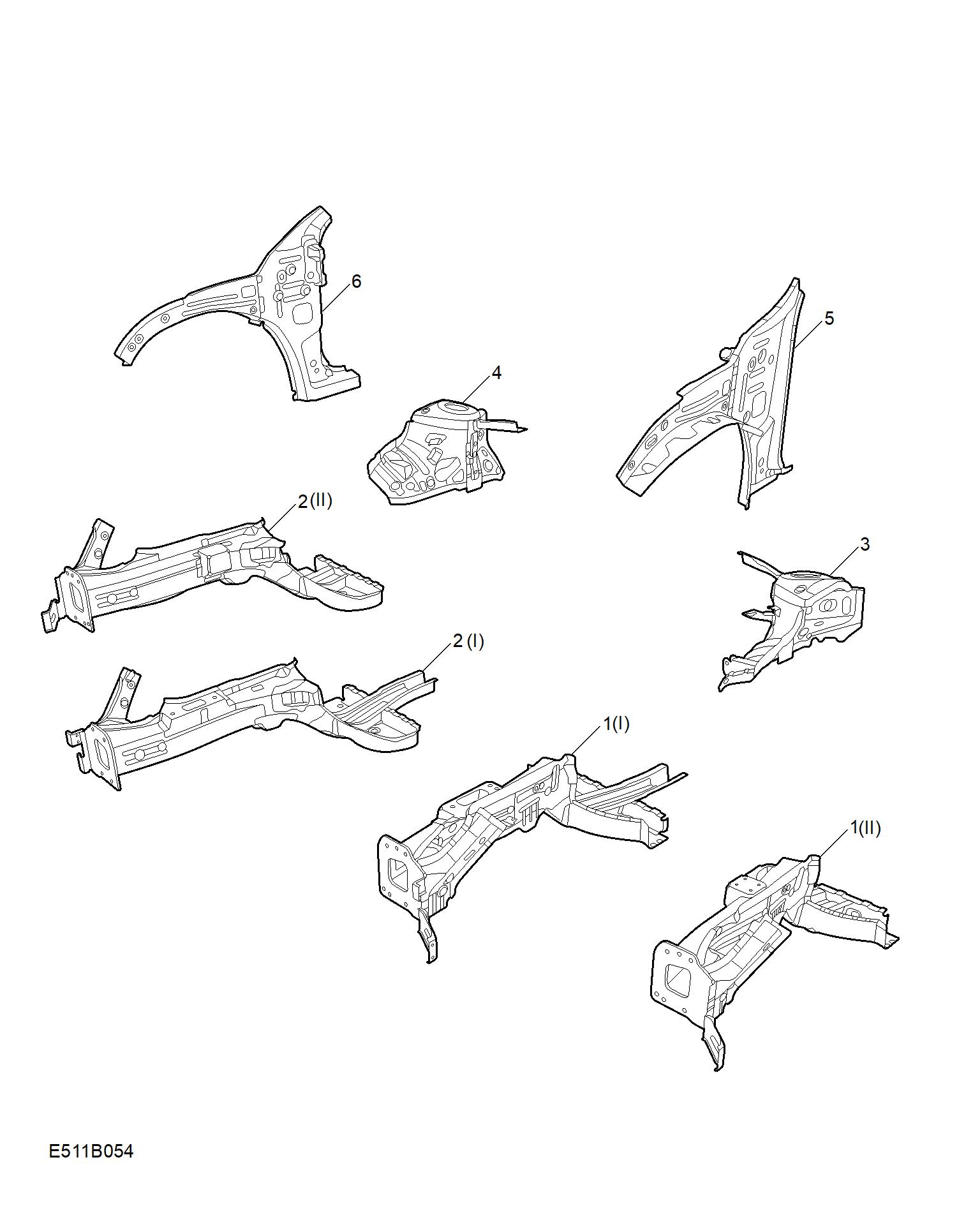 E511B054:SIDEMEMBER AND VALVANCE-FRONT