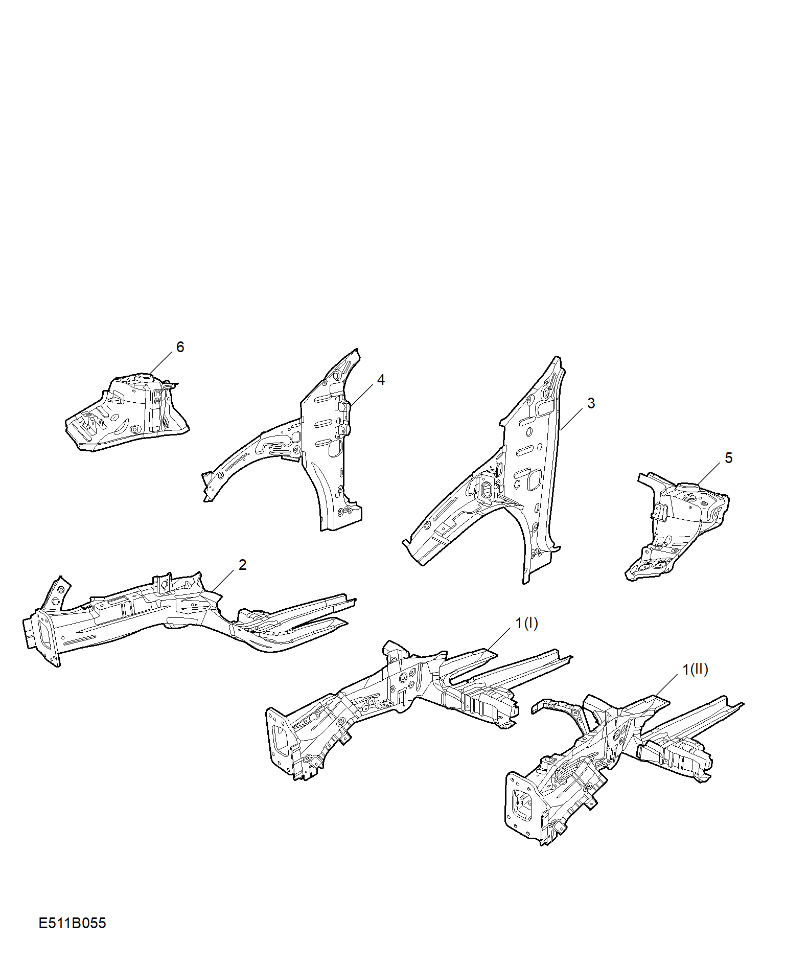 E511B055:SIDEMEMBER AND VALVANCE-FRONT