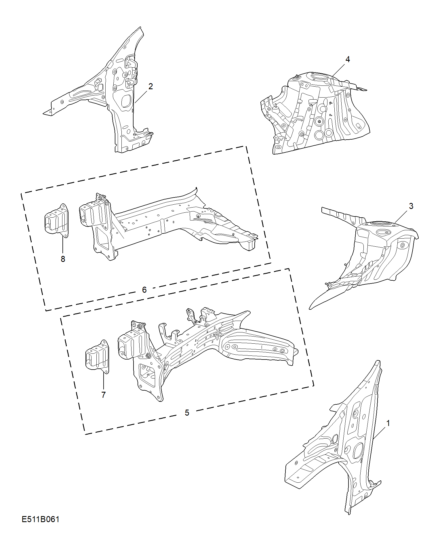 E511B061:SIDEMEMBER AND VALVANCE-FRONT