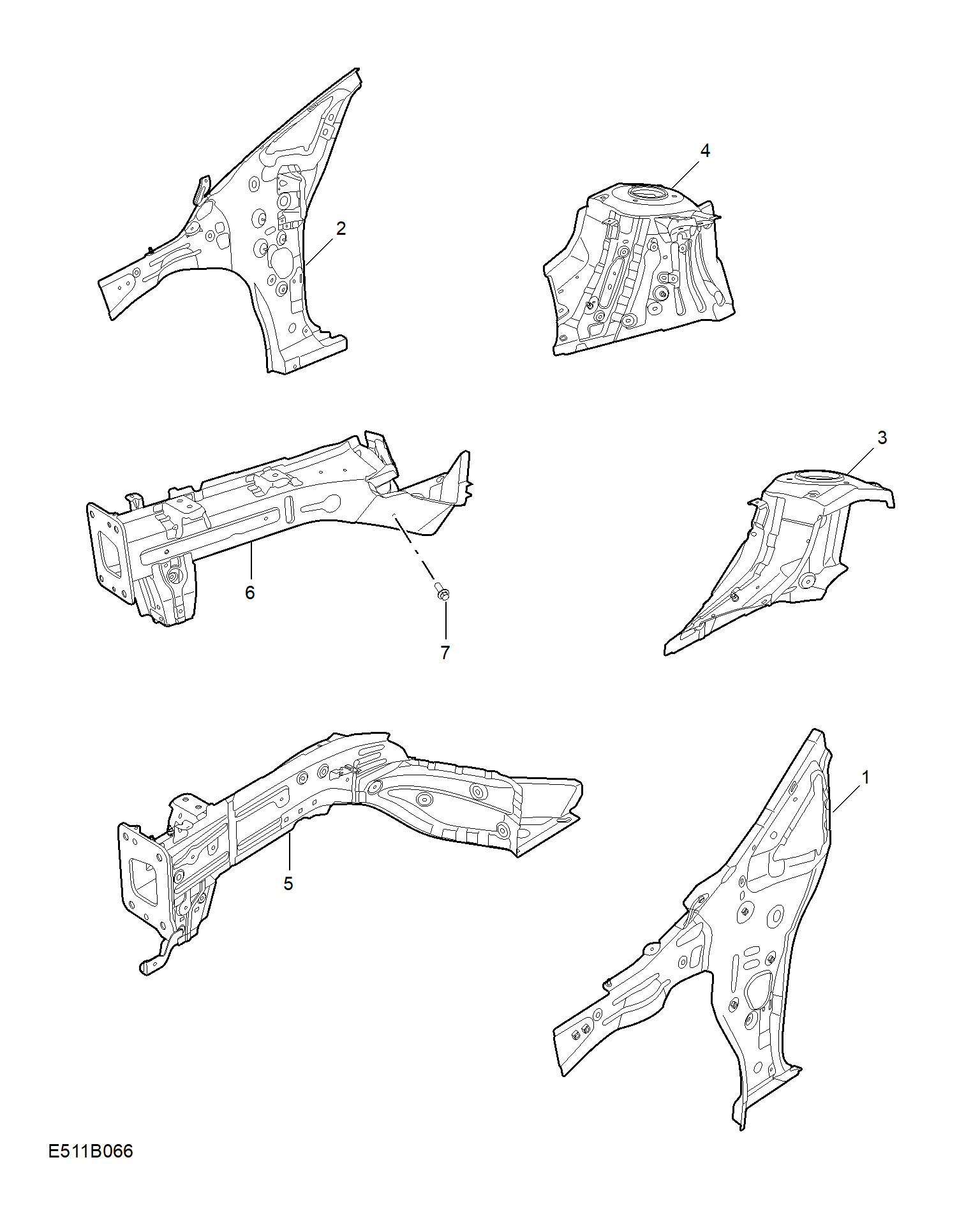E511B066:SIDEMEMBER AND VALVANCE-FRONT