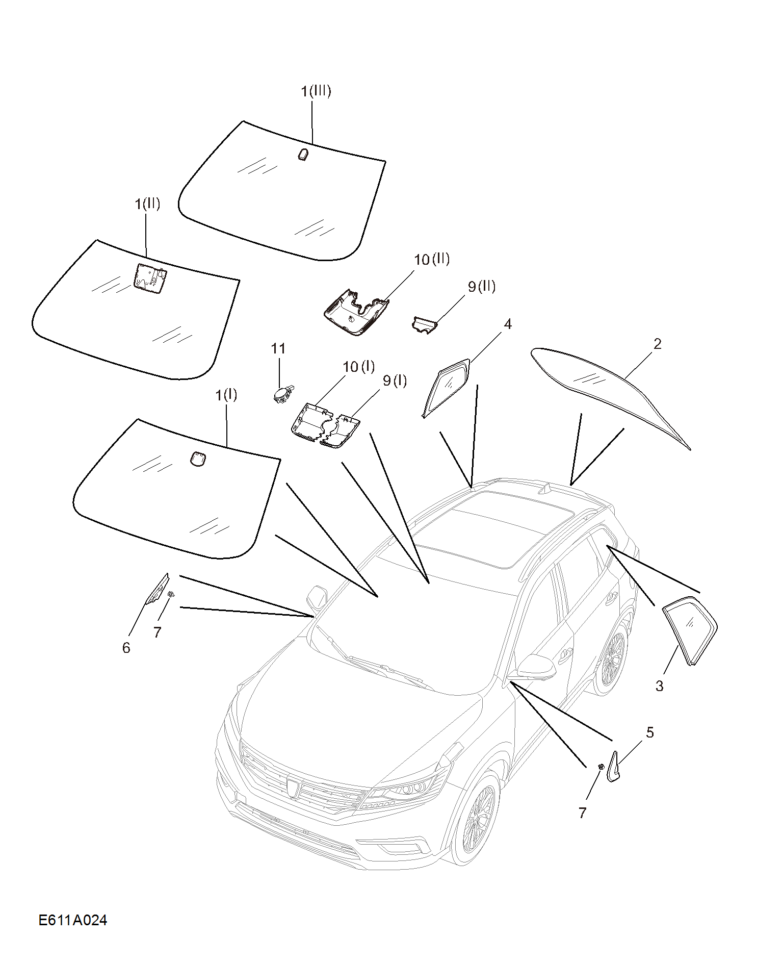 E611A024:WINDSHIELD