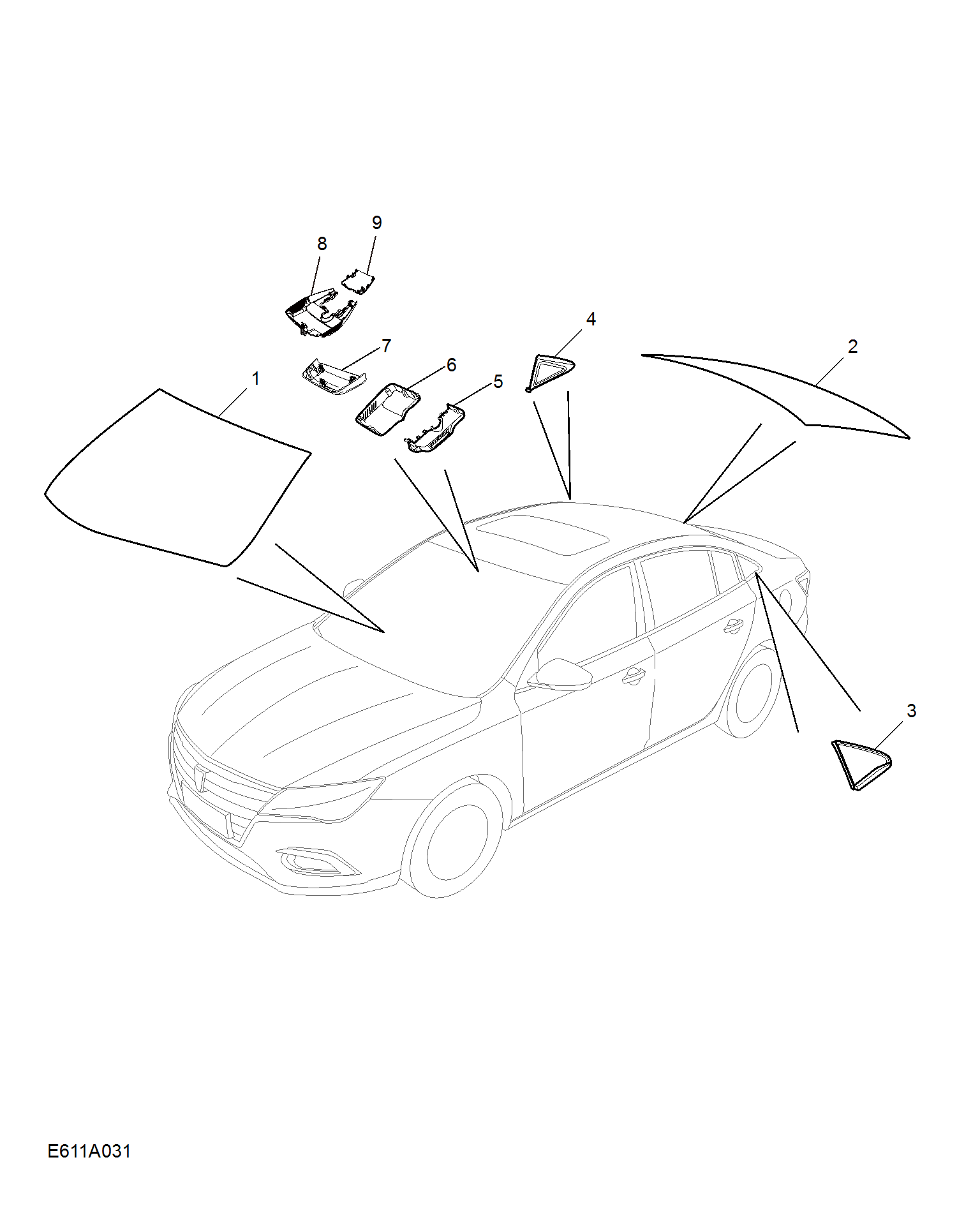 E611A031:WINDSHIELD