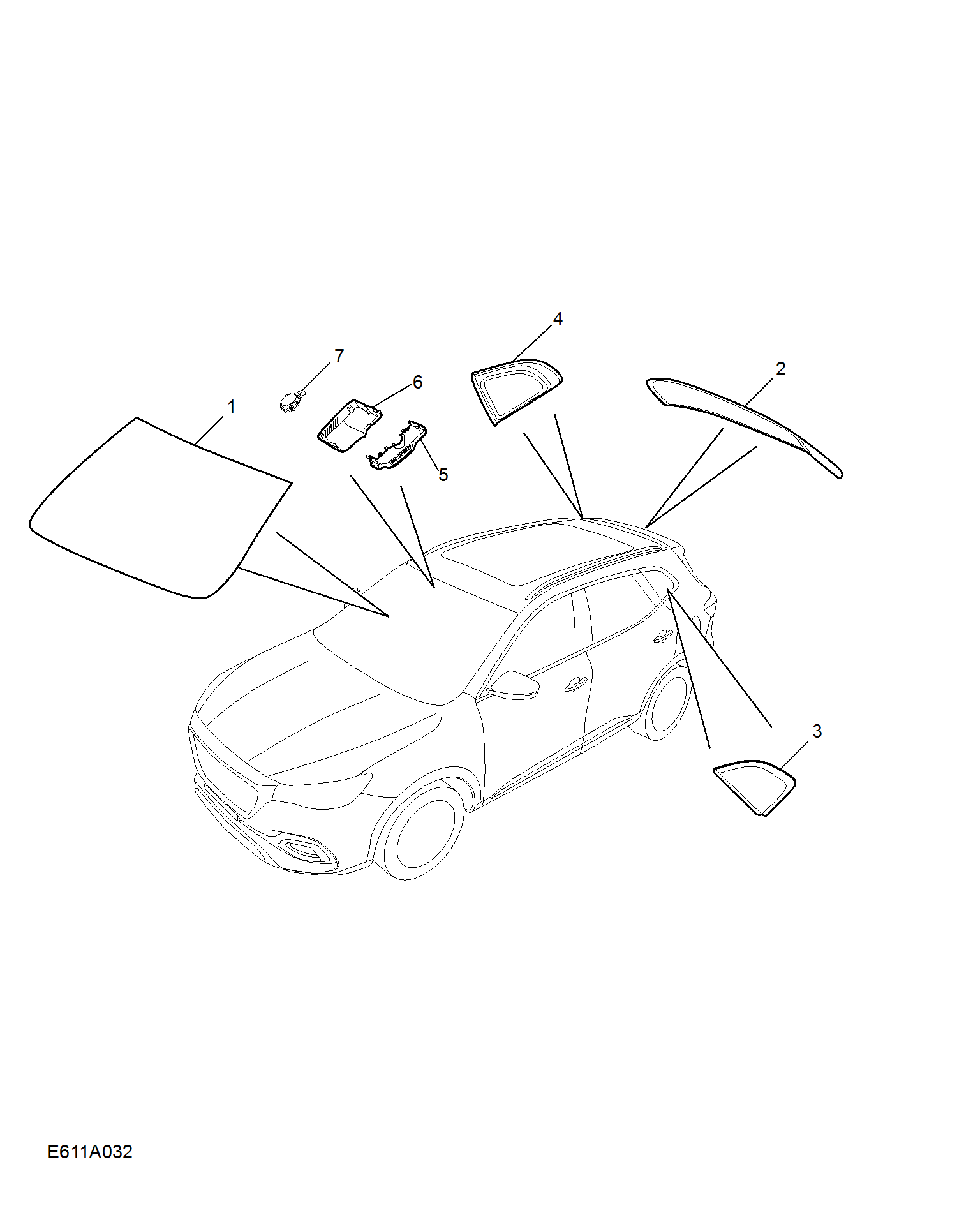 E611A032:WINDSHIELD