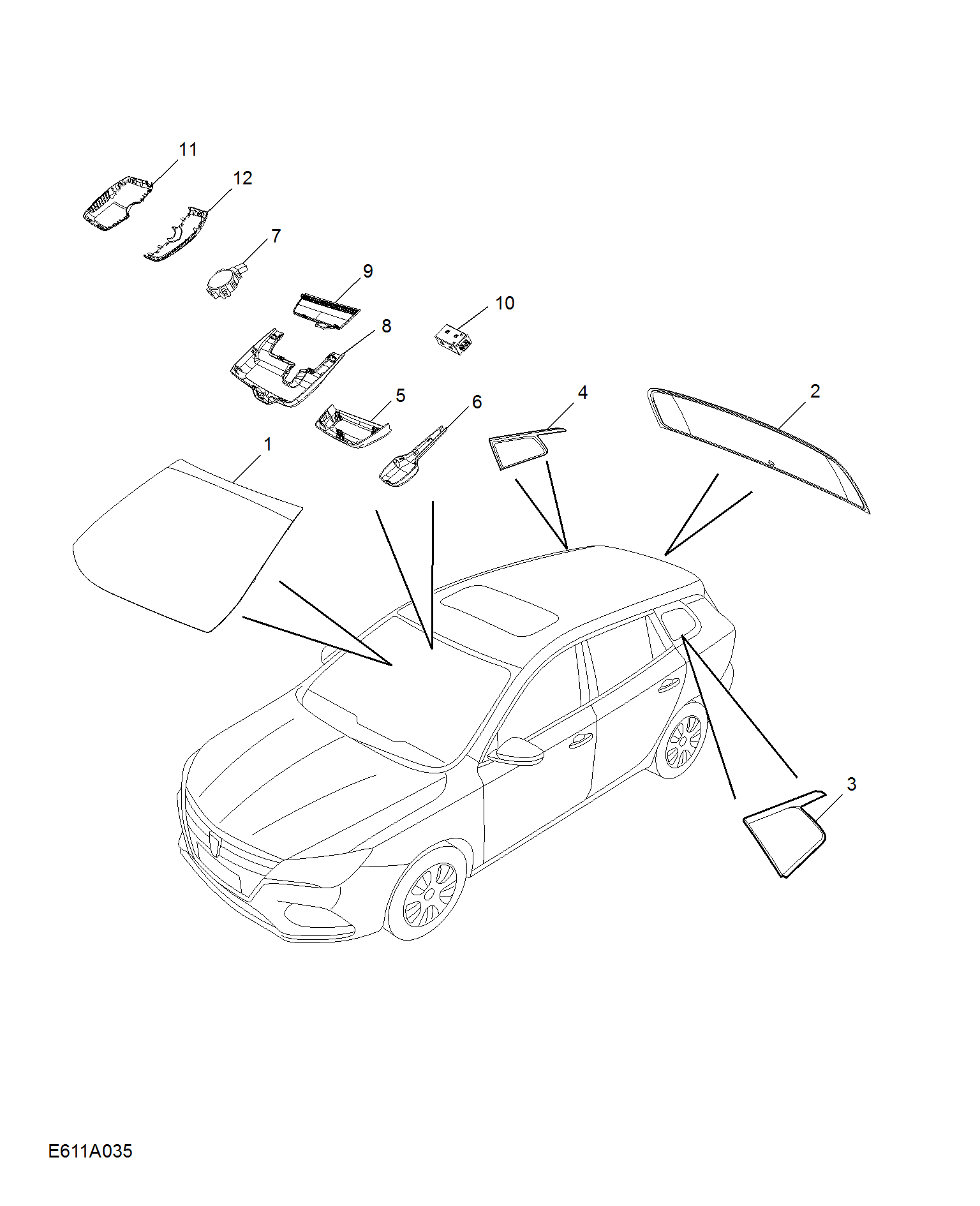 E611A035:WINDSHIELD