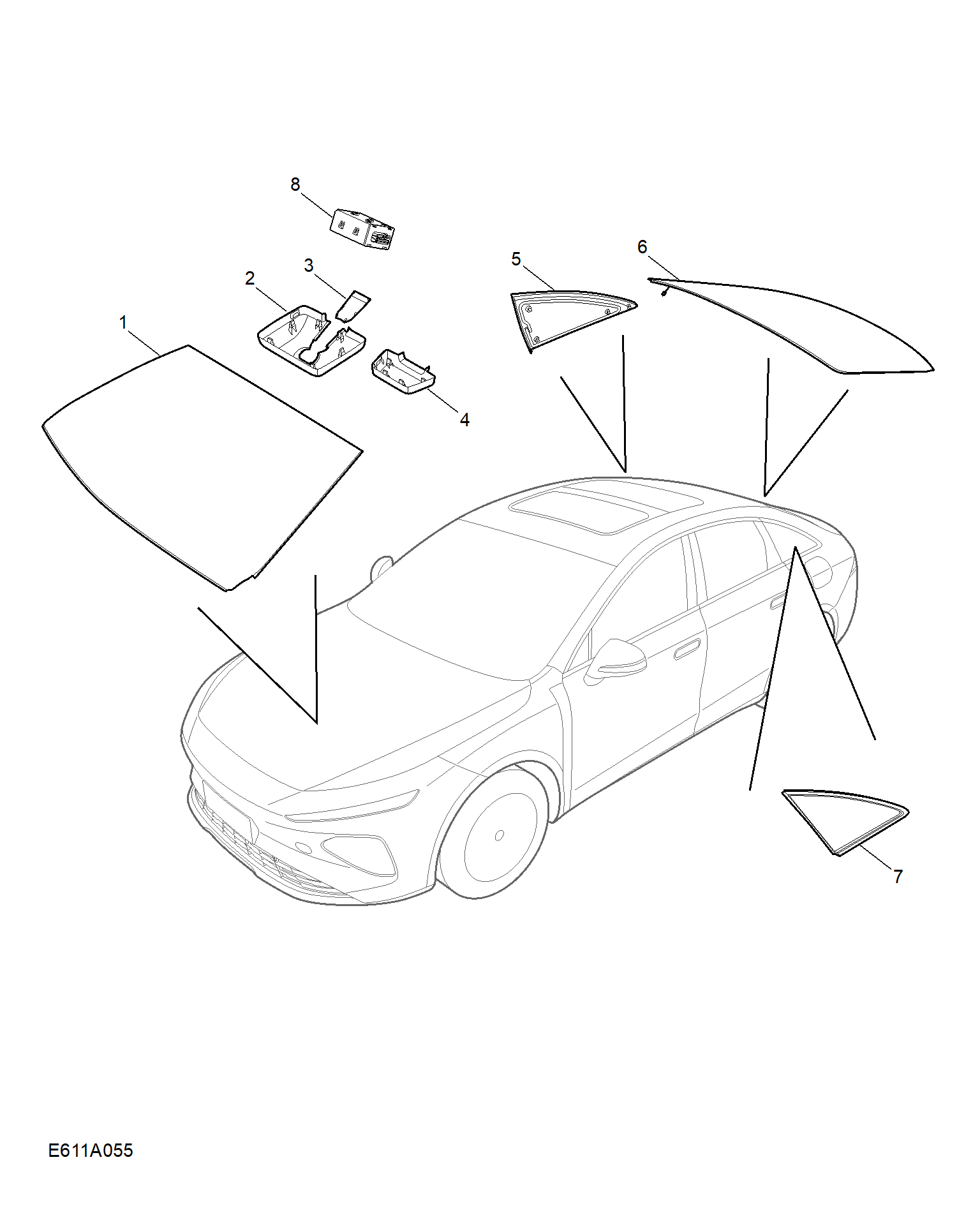 E611A055:WINDSHIELD