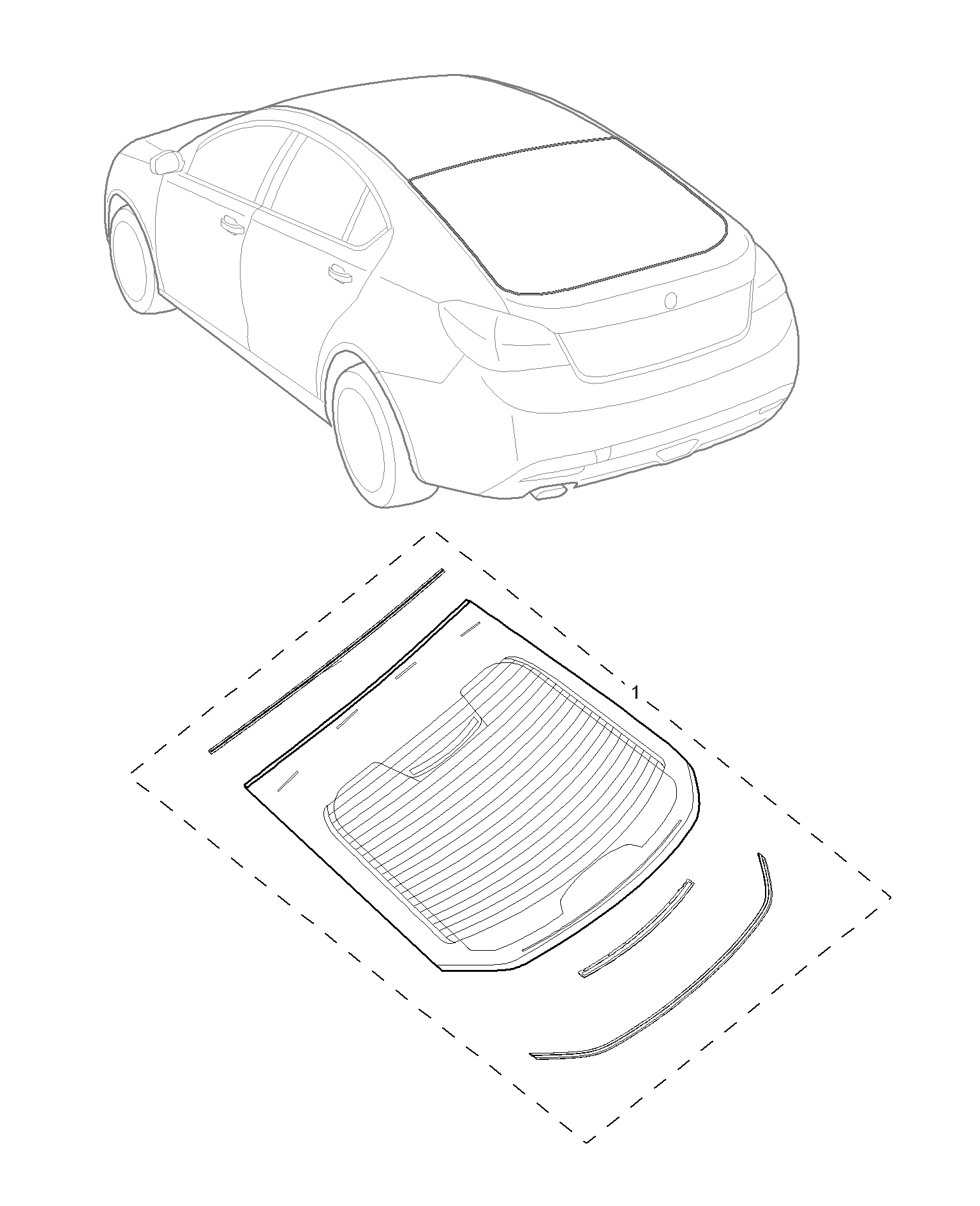 E611B016:REAR WINDOW(HATCHBACK)