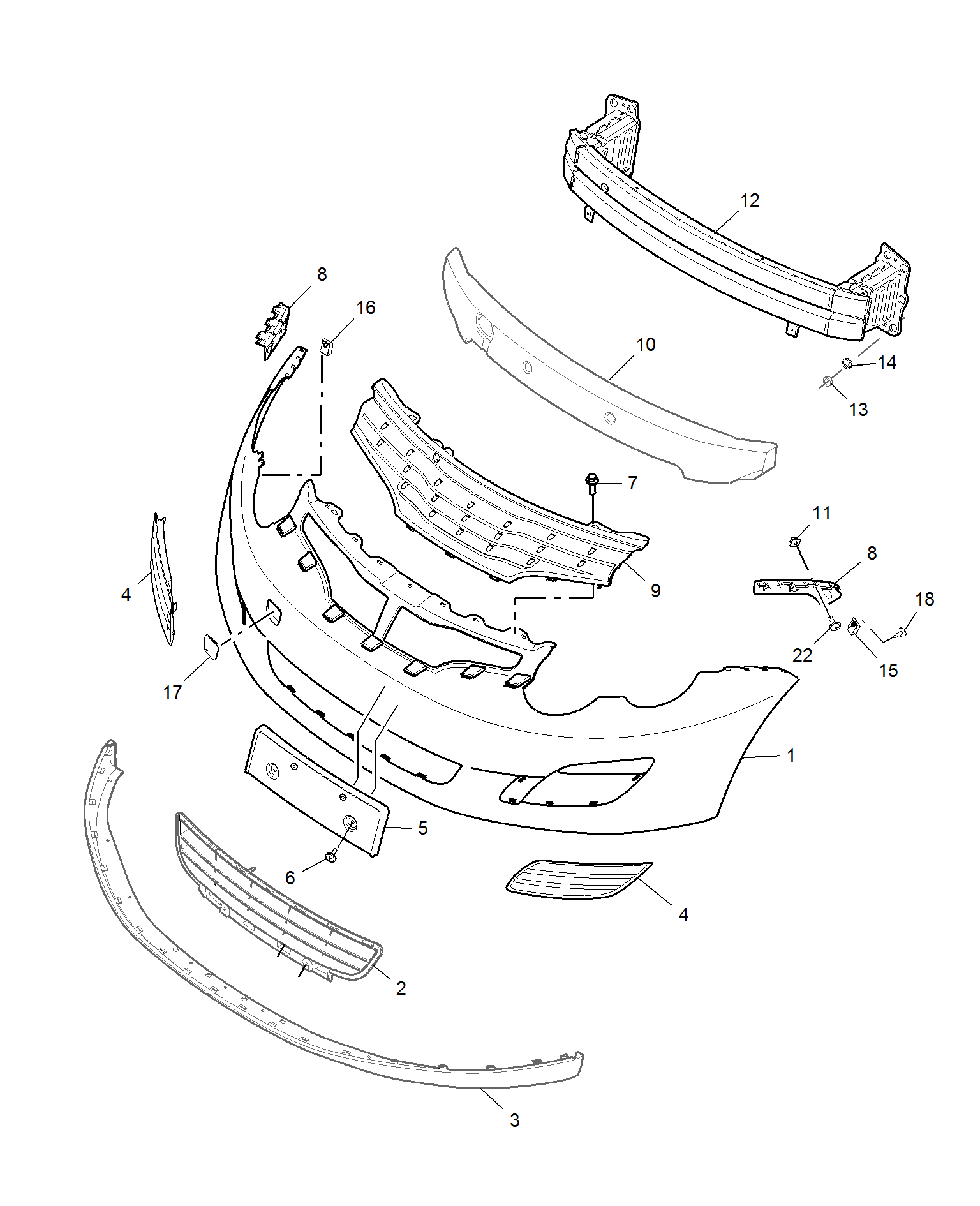 E621A001:FRONT BUMPER(550)