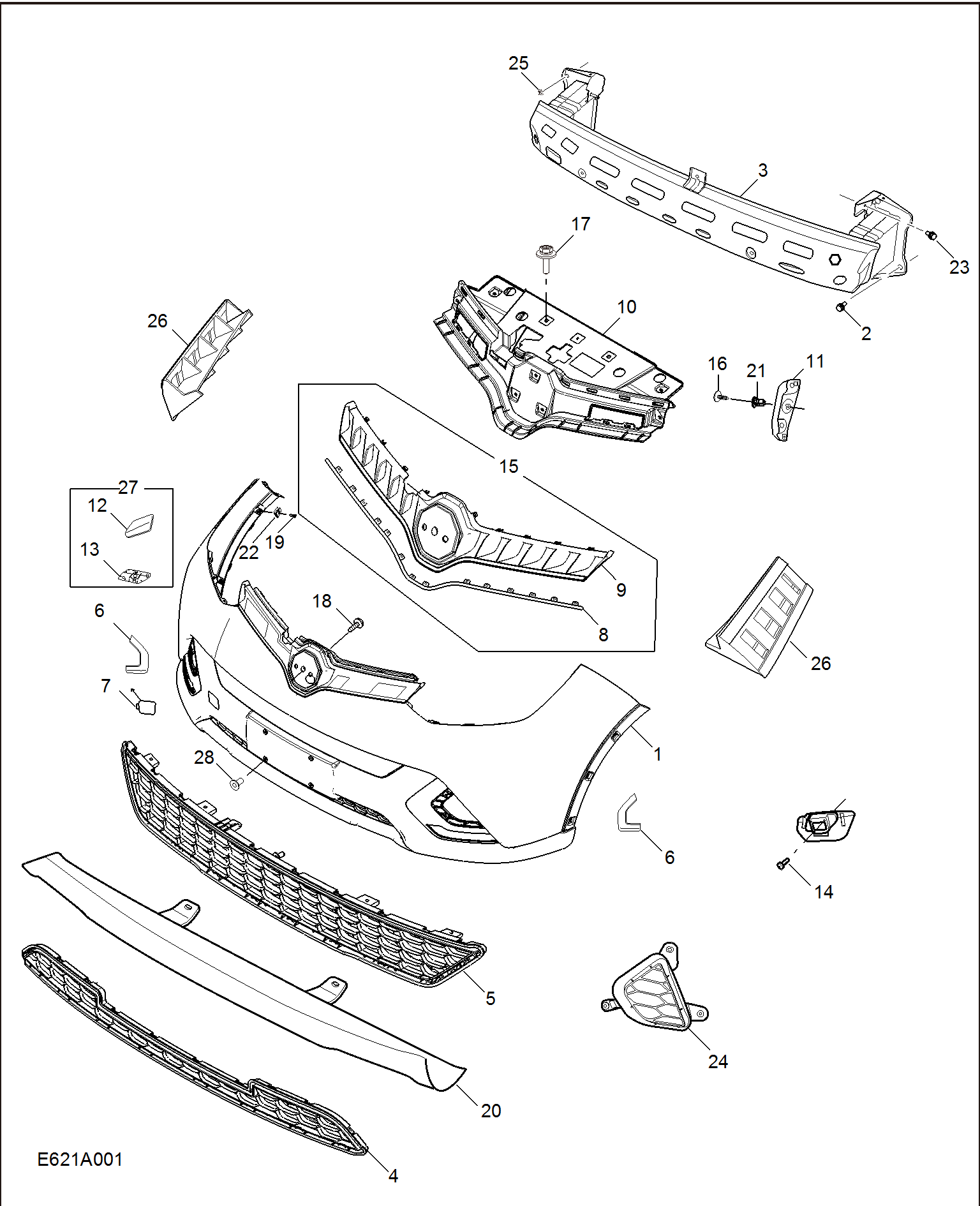 E621A009:FRONT BUMPER