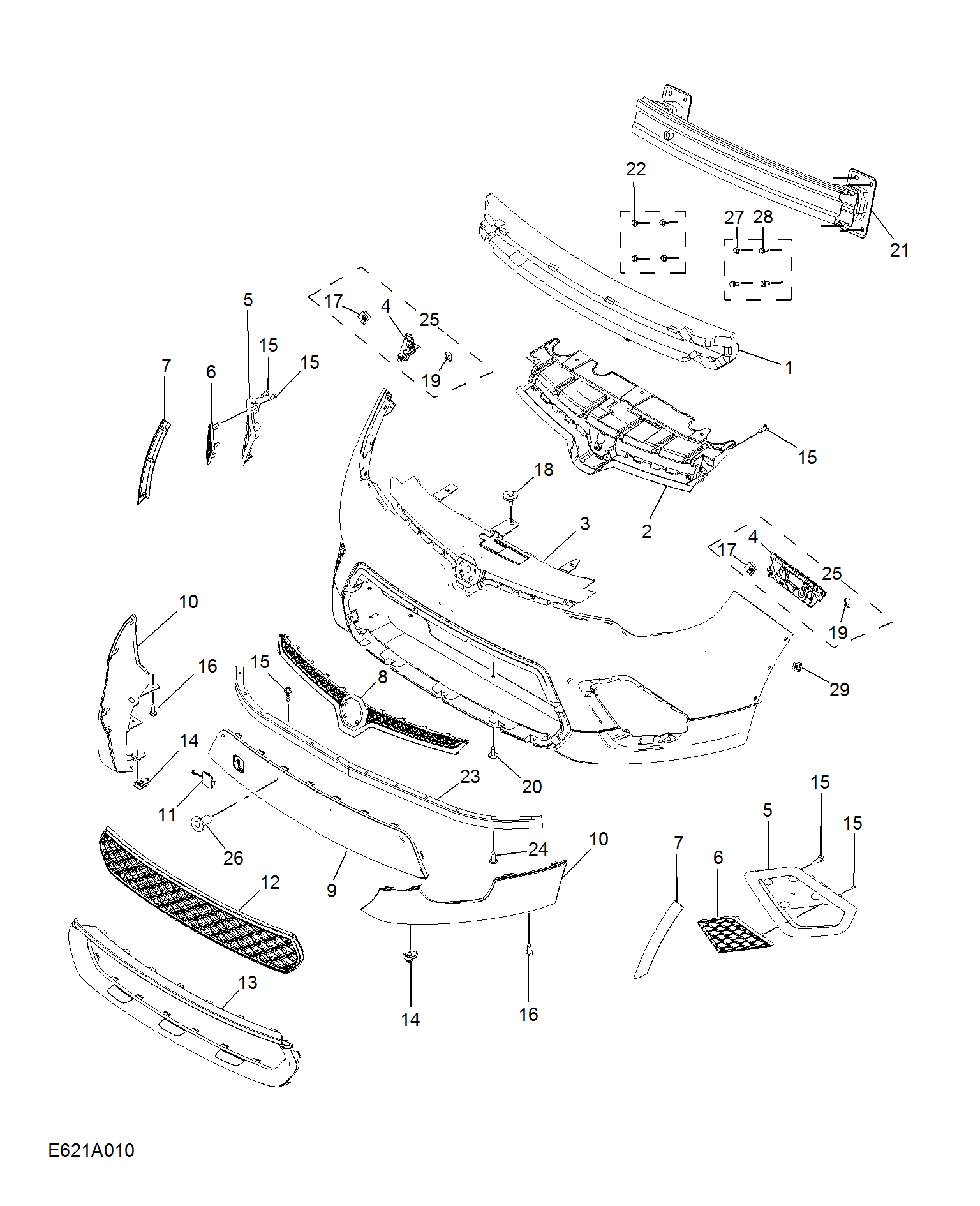 E621A010:FRONT BUMPER(CROSS)