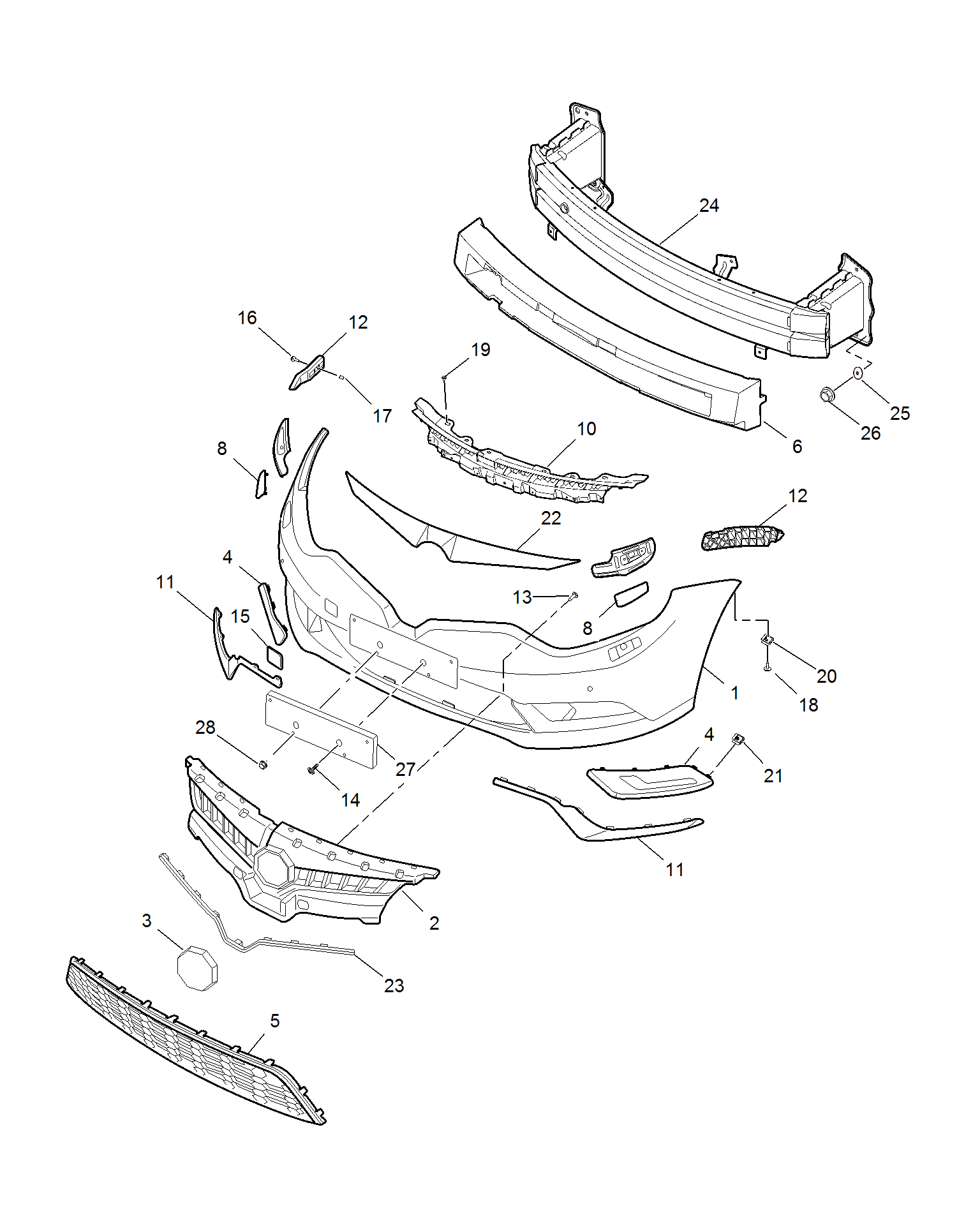 E621A012:FRONT BUMPER