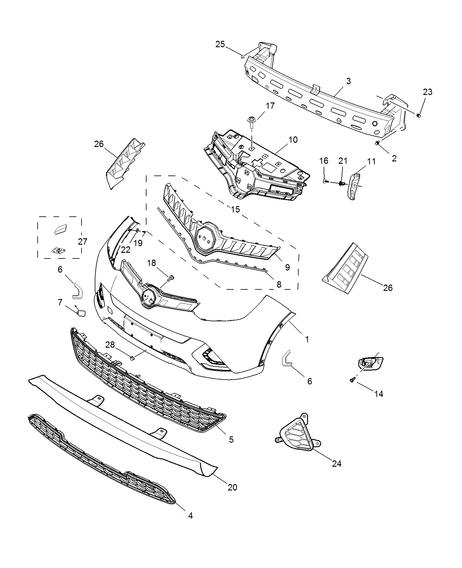 E621A017:FRONT BUMPER