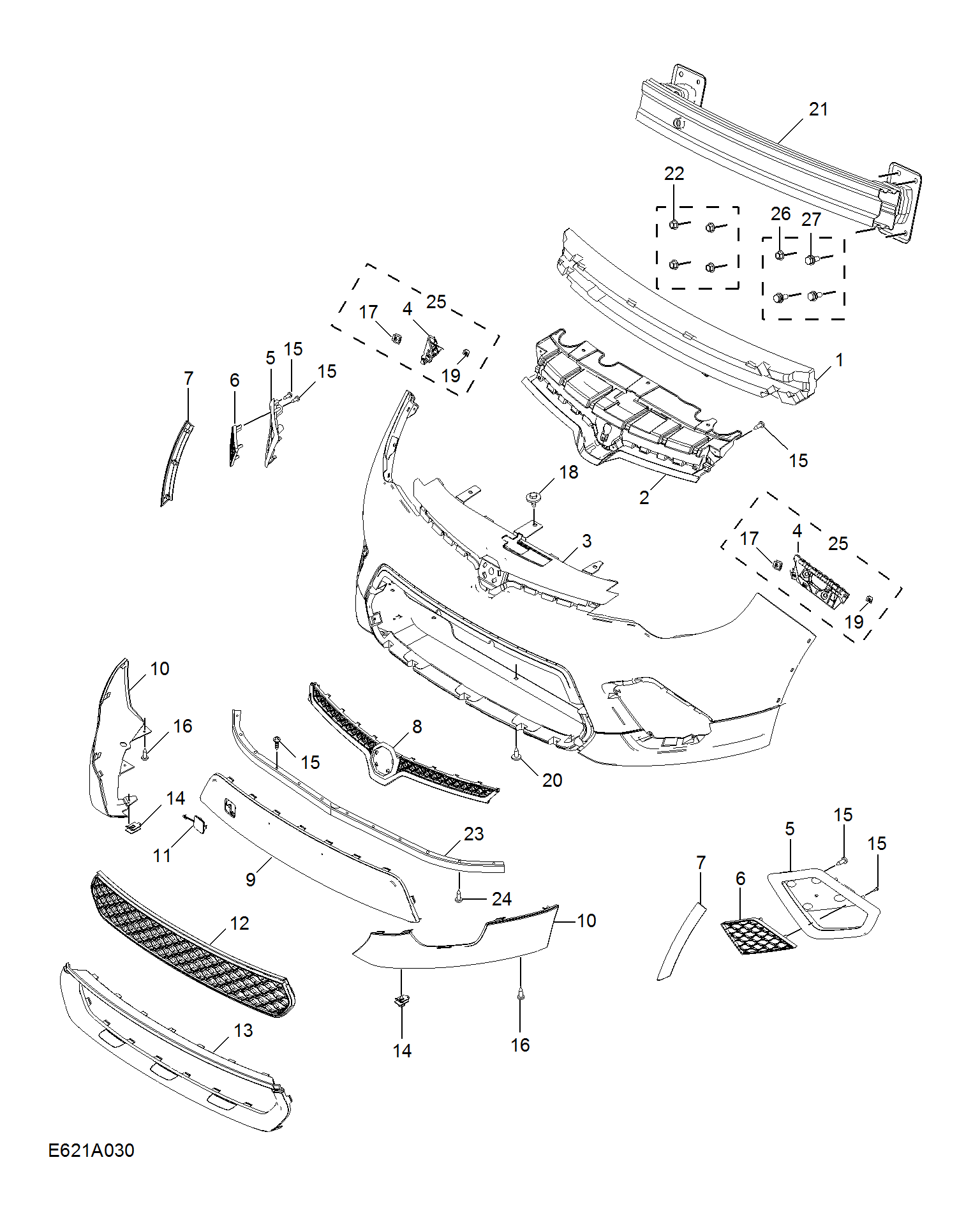 E621A030:FRONT BUMPER(CROSS)