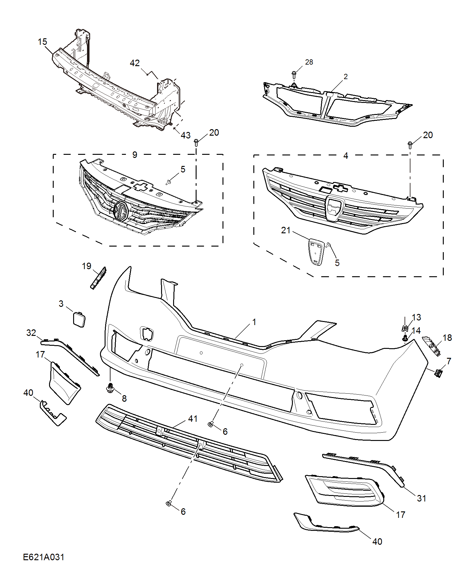 E621A031:FRONT BUMPER