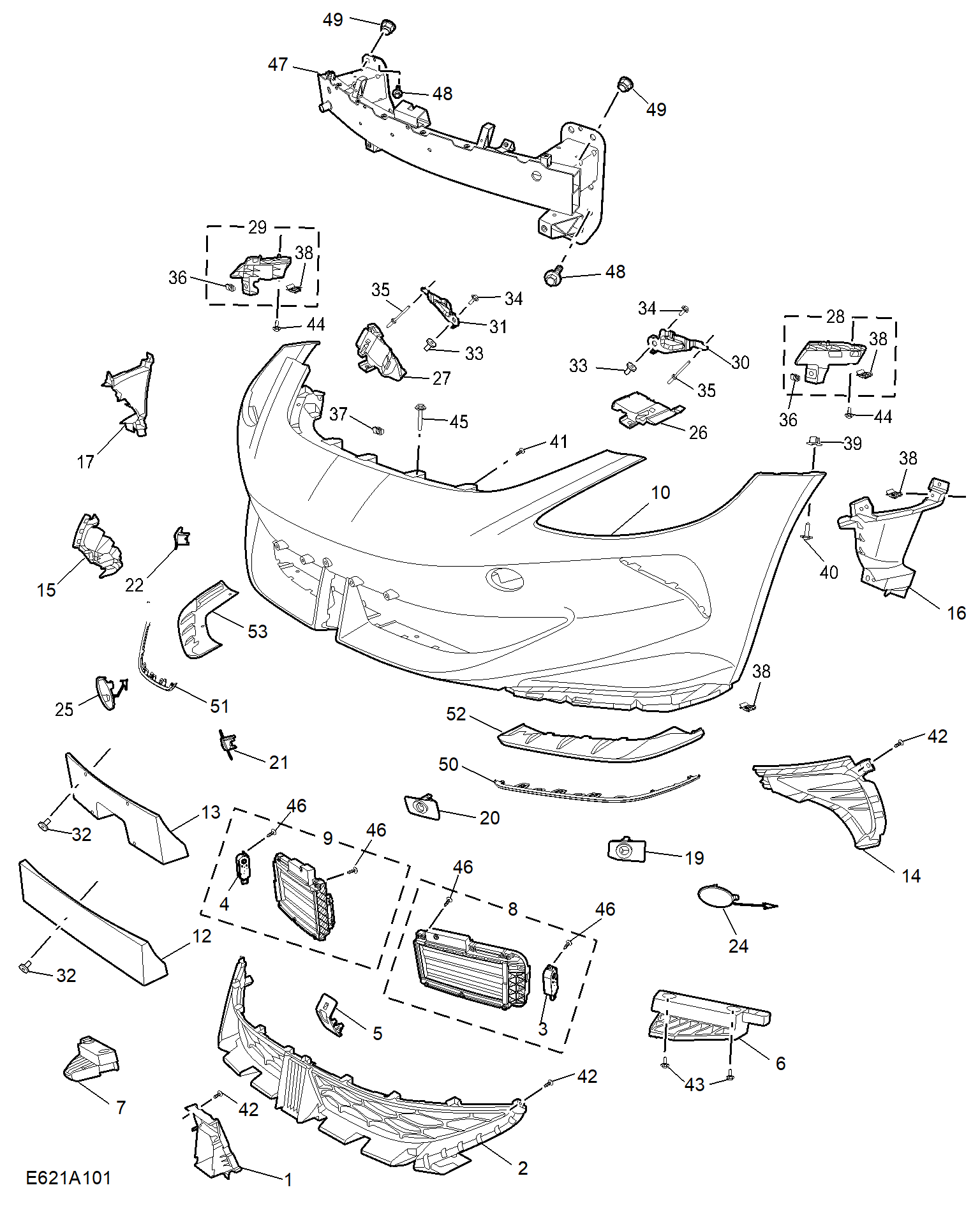 E621A101:FRONT BUMPER