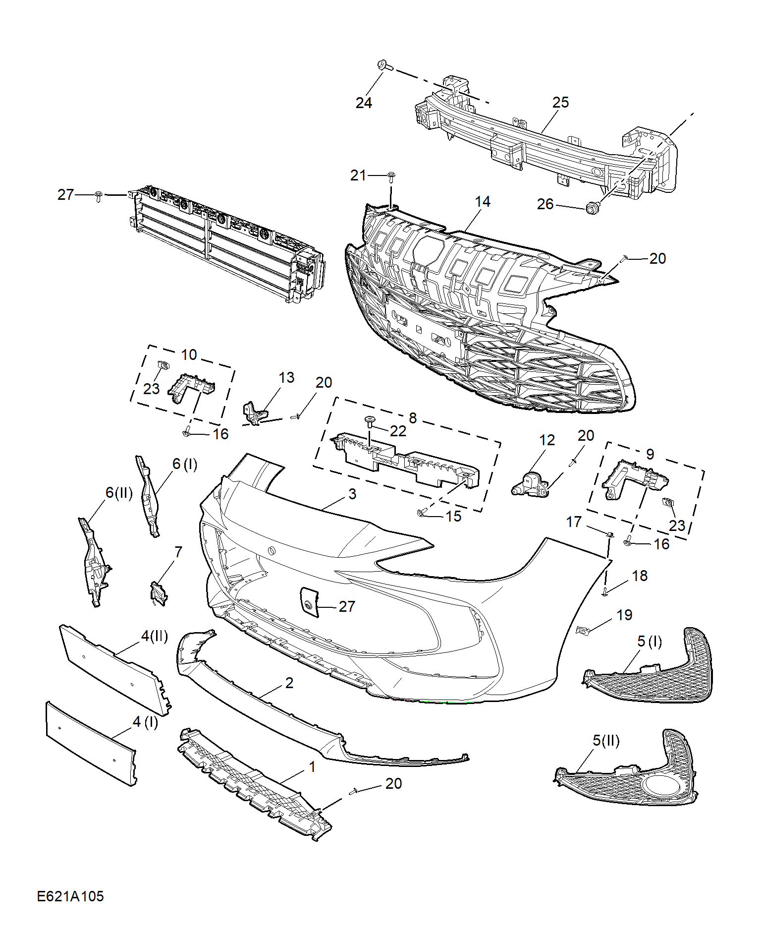 E621A105:FRONT BUMPER