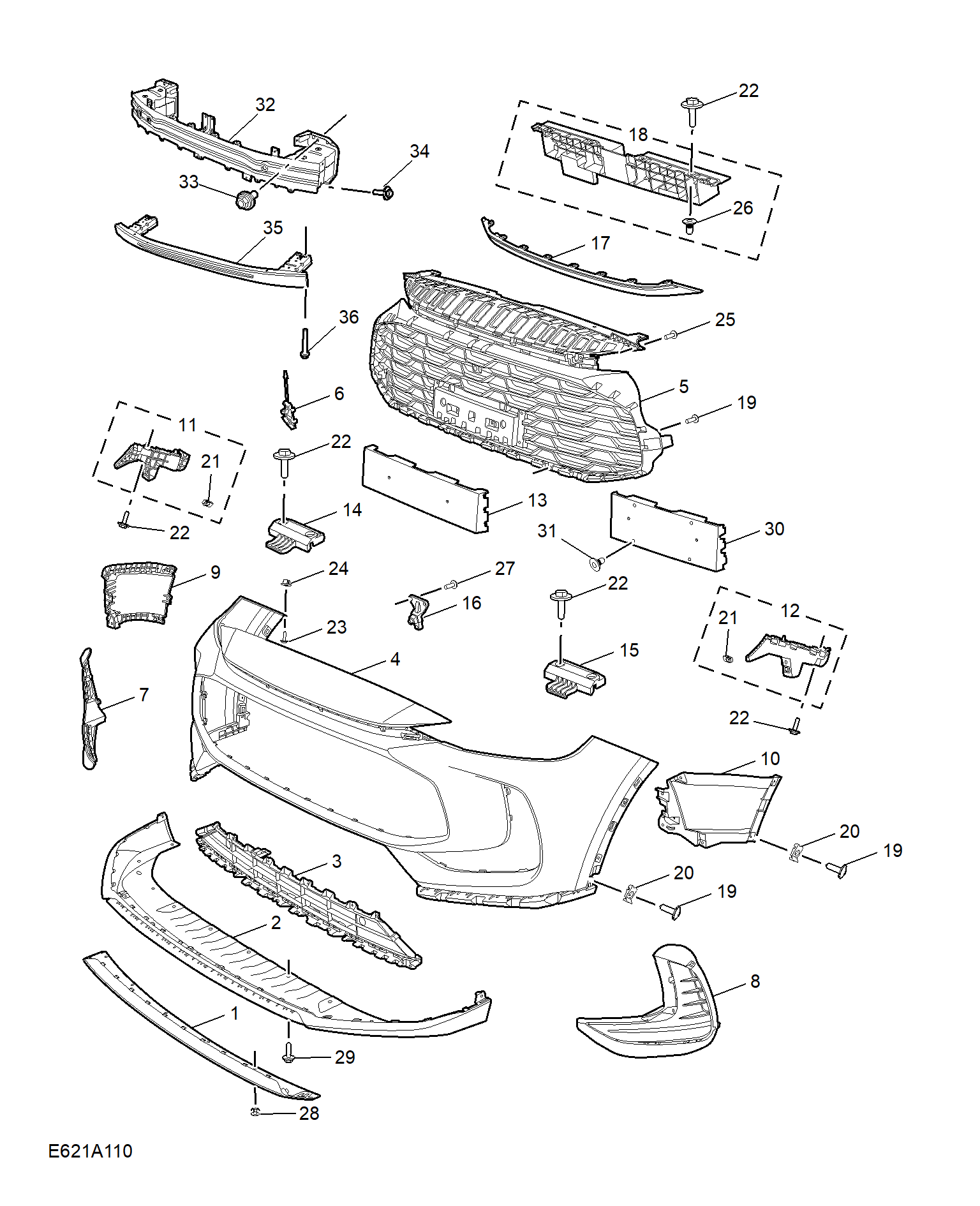E621A110:FRONT BUMPER