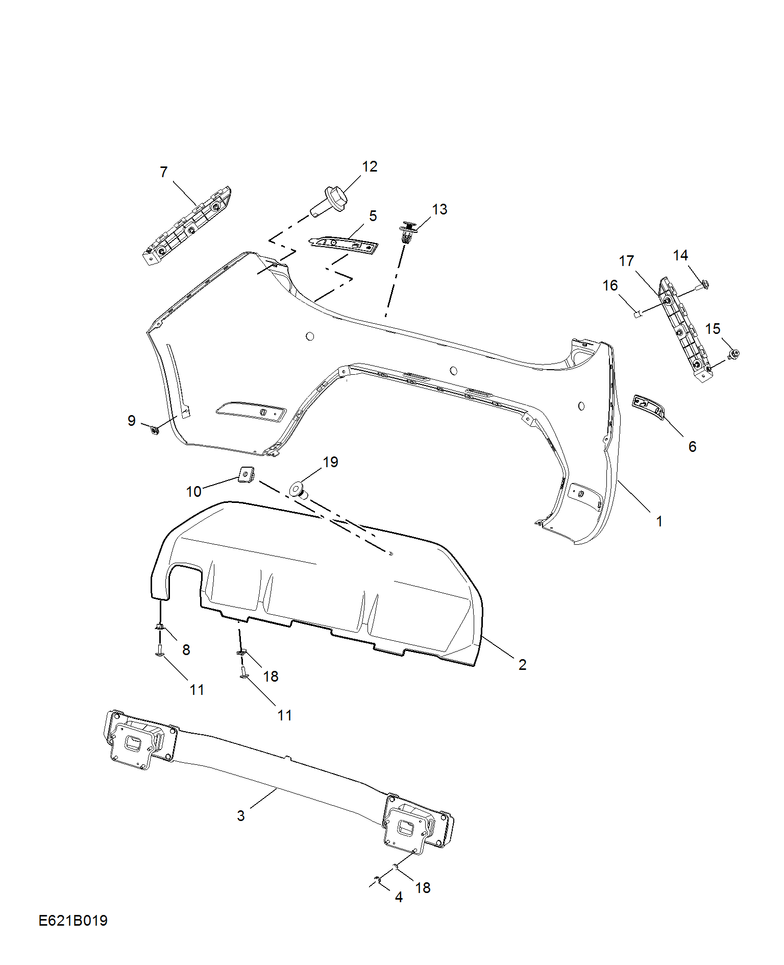 E621B019:REAR BUMPER(BASE)